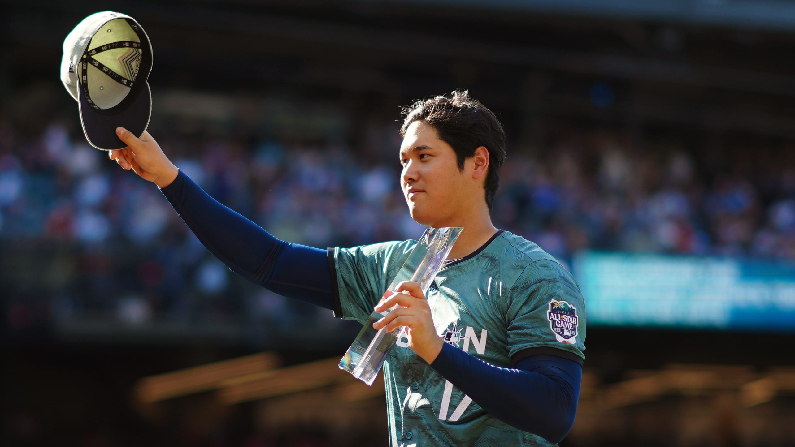 Shohei Ohtani wearing his All-Star Game uniform