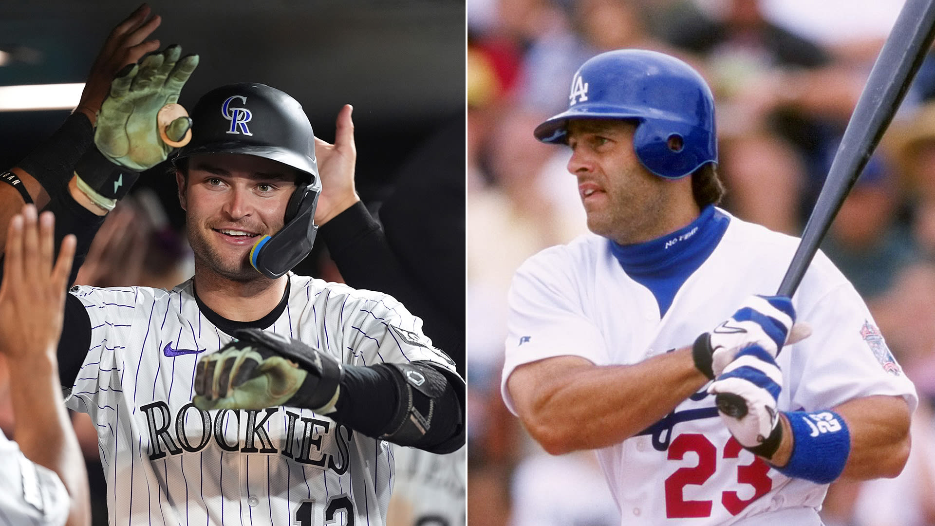 Kyle Karros and his dad, Eric Karros