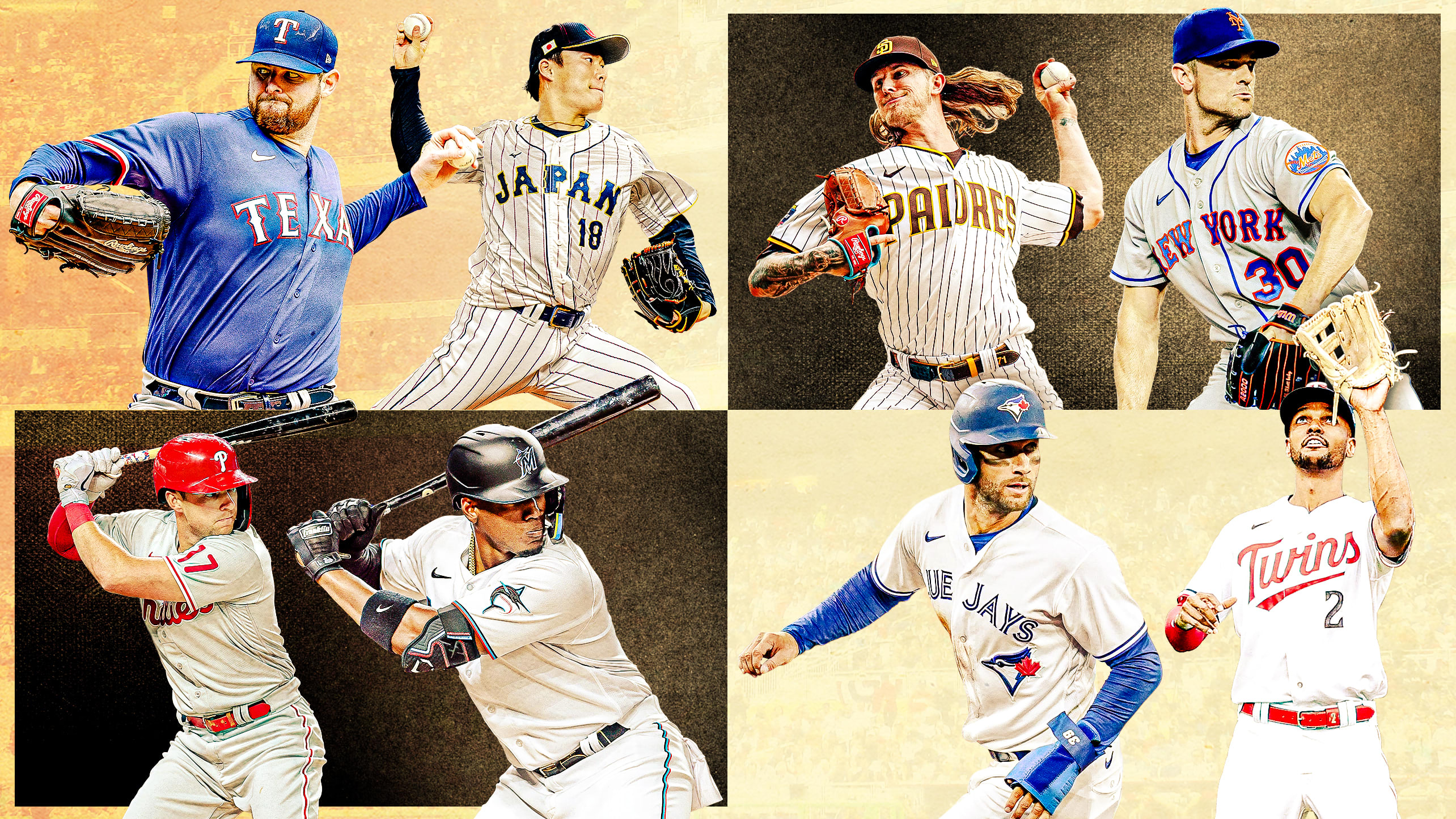 A collage of MLB free agents still available
