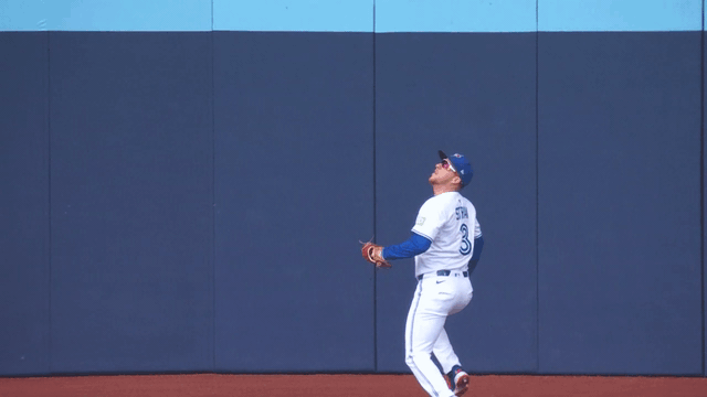An animated gif of Myles Straw robbing a home run