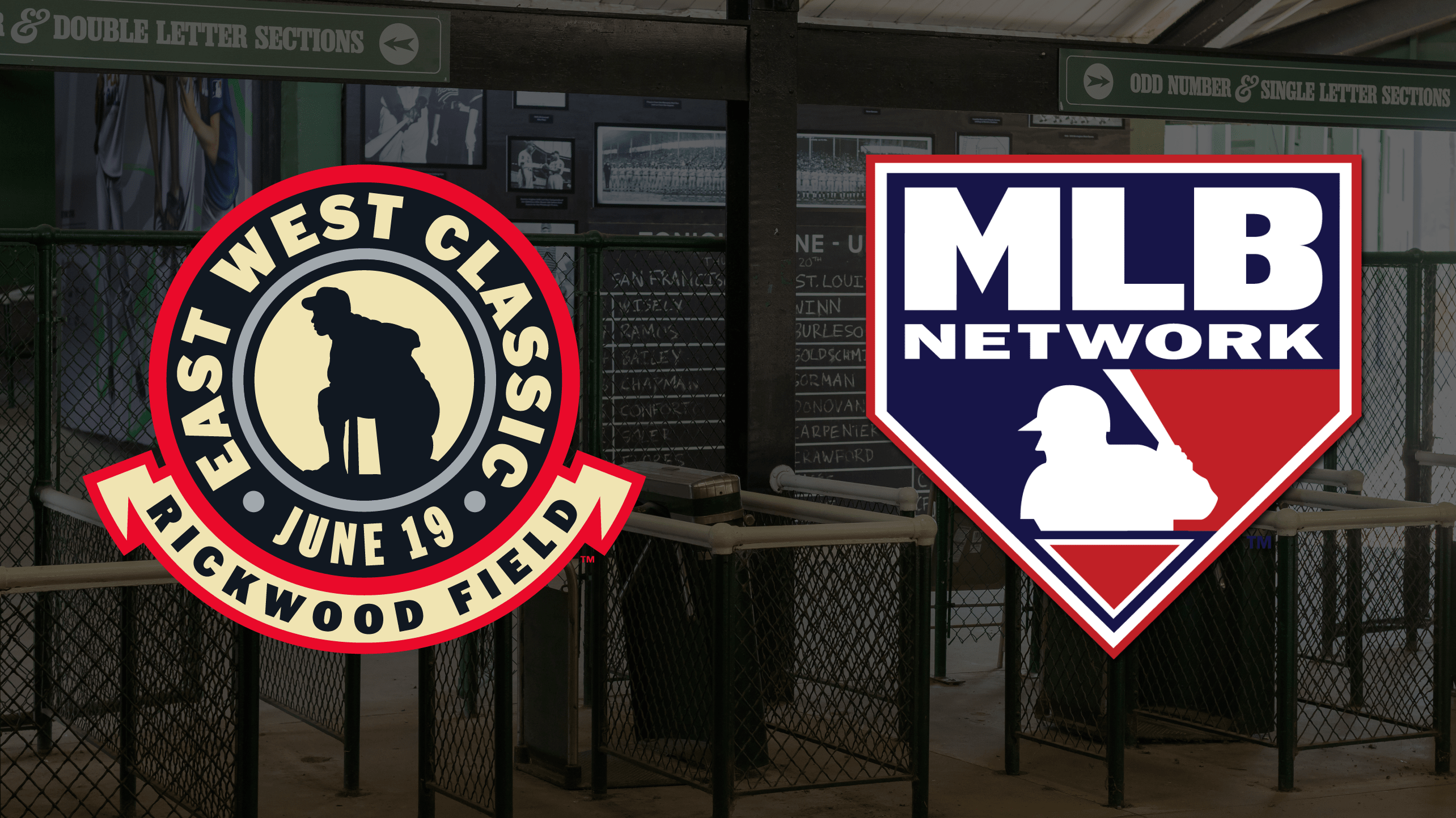 Logos for the East-West Classic and MLB Network