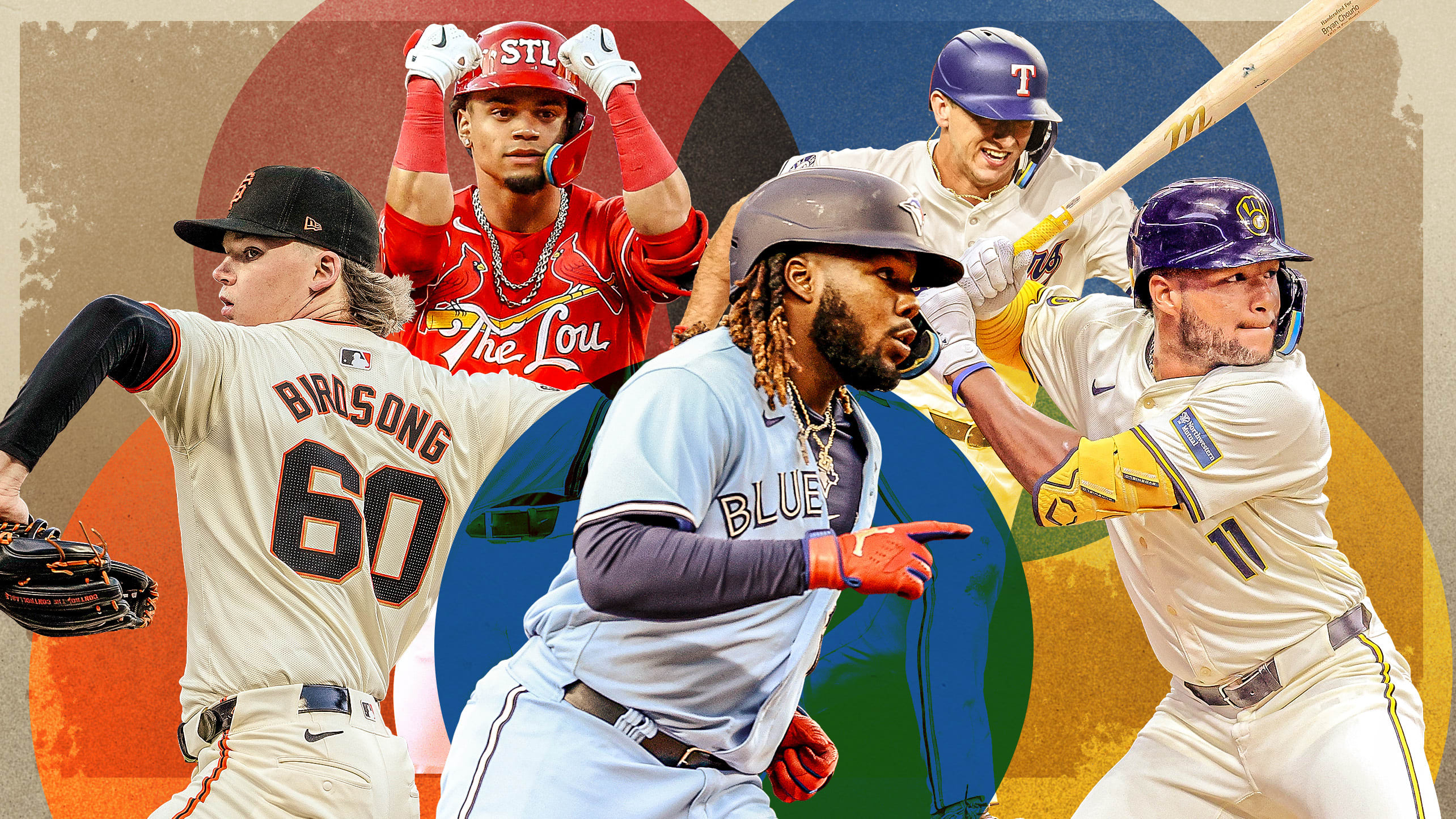 A collage of MLB players