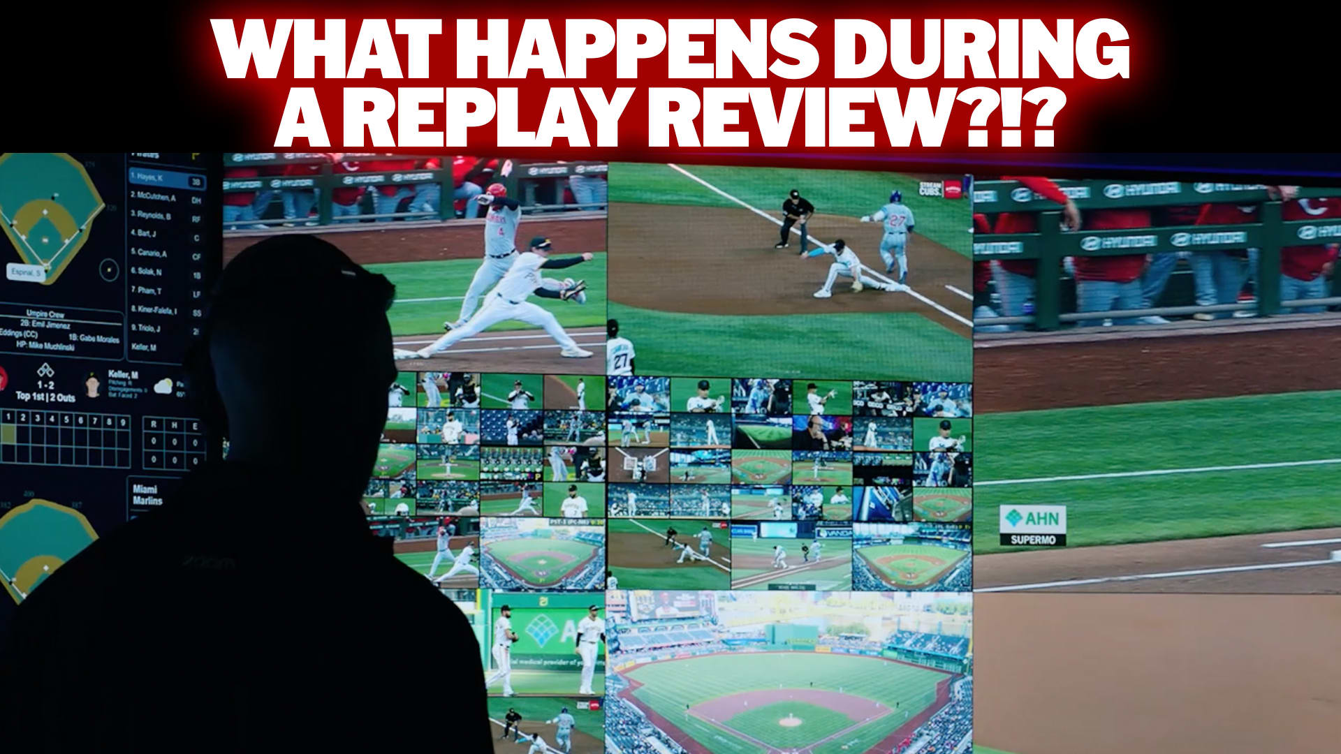 A photo of the replay review center