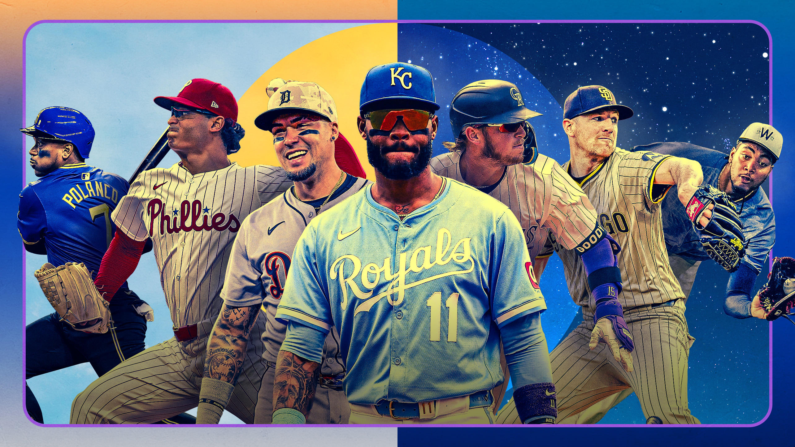 Jorge Polanco, Jesús Luzardo, Javier Báez, Maikel Garcia, Hunter Goodman, Nick Pivetta and James Wood
