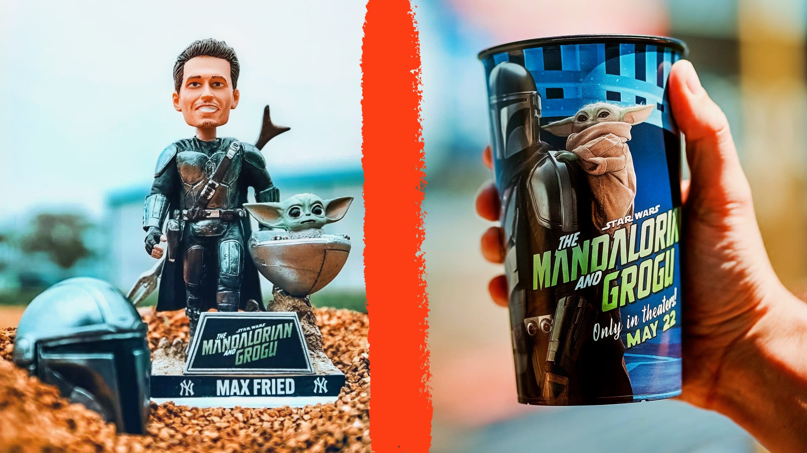 The Yankees' Star Wars Weekend bobblehead and souvenir cup