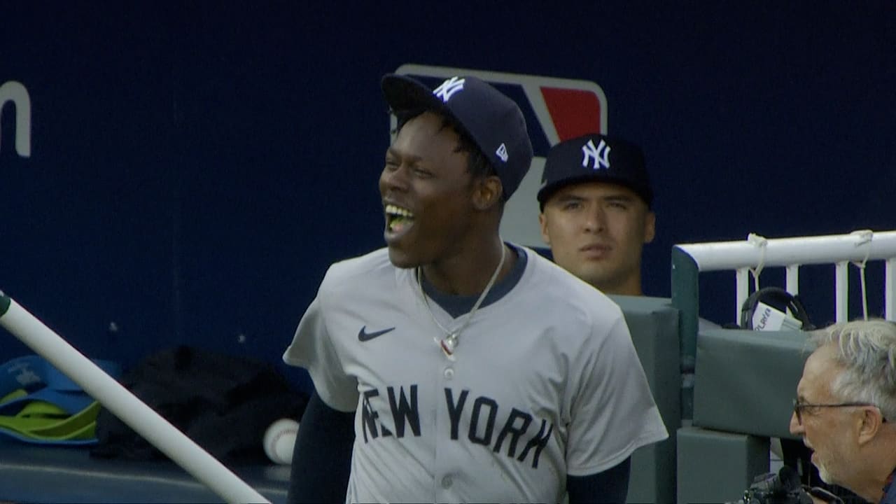 Jazz Chisholm Jr. smiles as he's introduced to boos in Kansas City