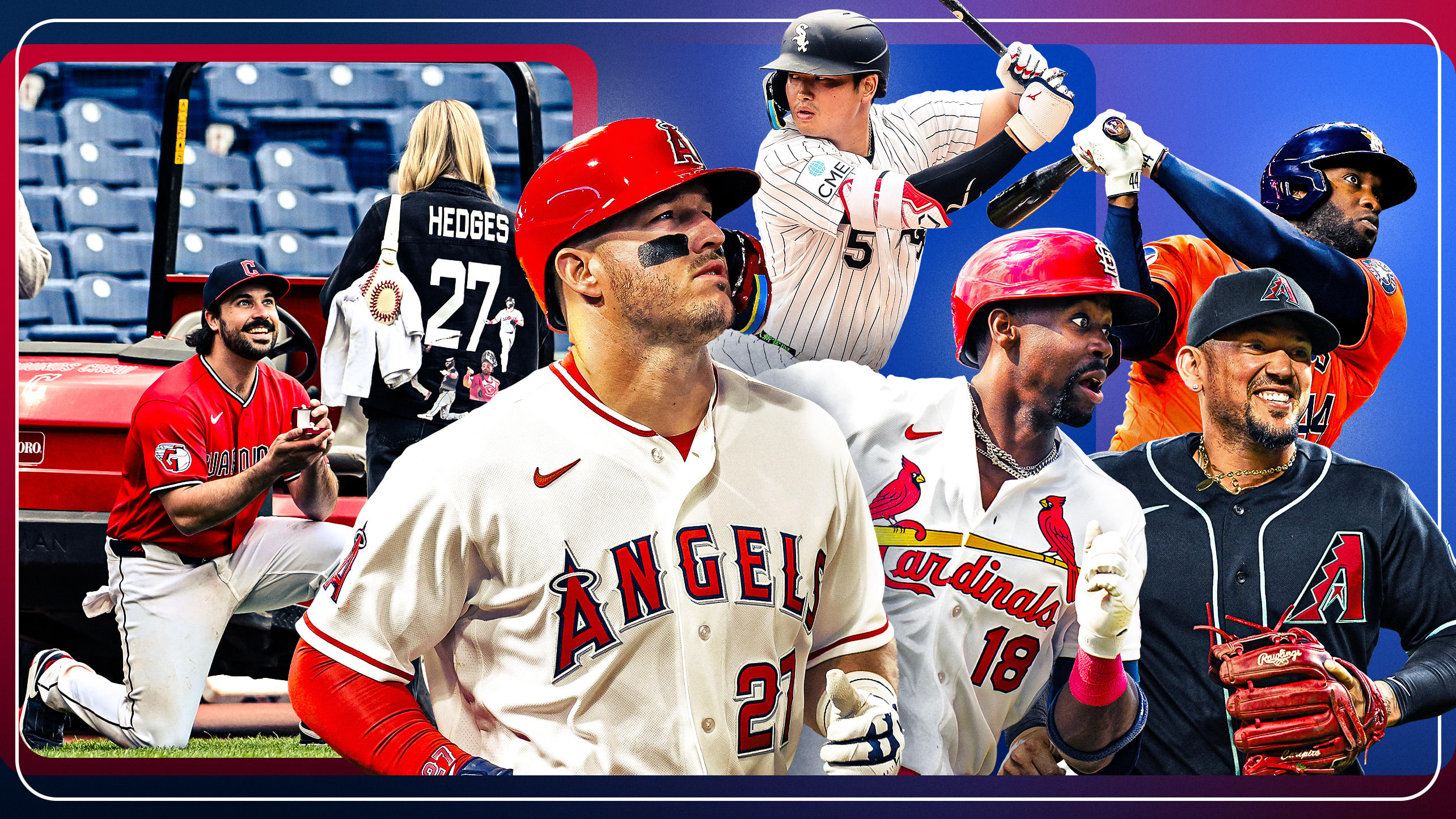 A graphic of six players having feel-good seasons so far