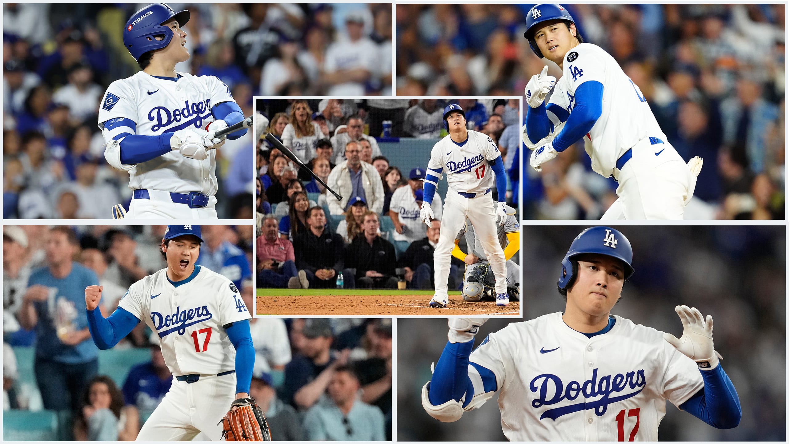 Five images of Shoehi Ohtani from NLCS Game 4