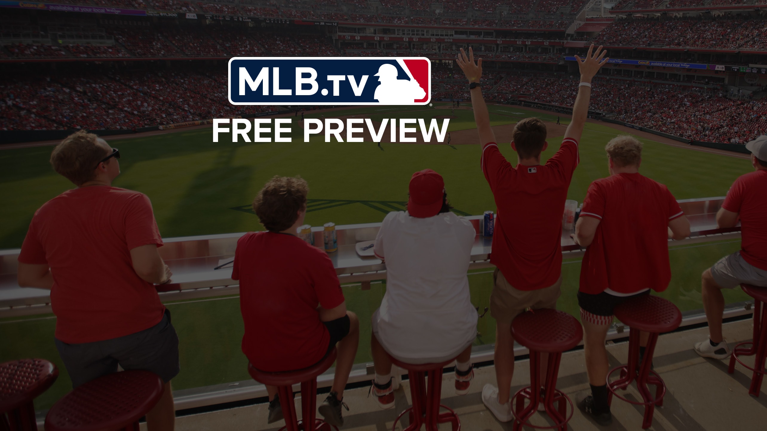 Fans watch a game from the outfield stands