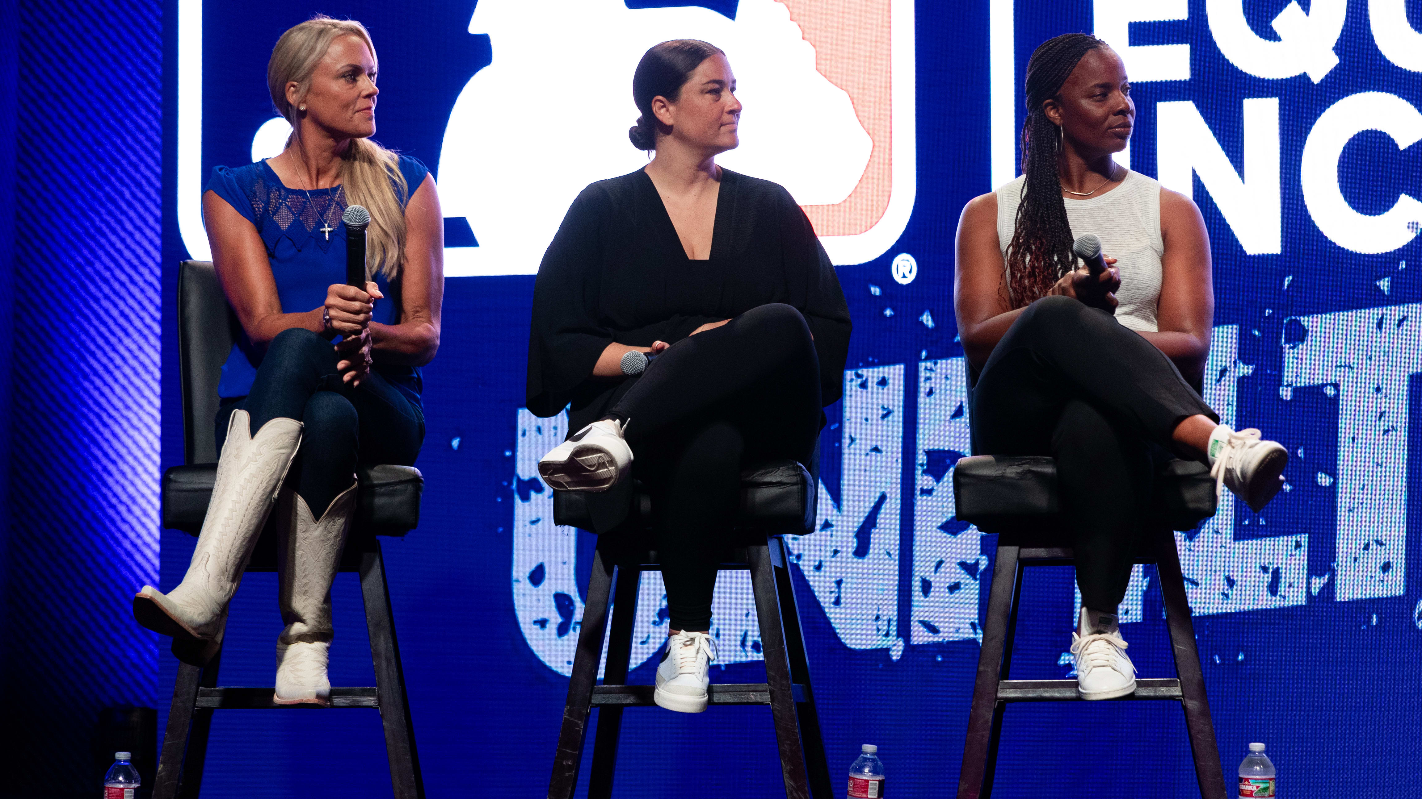 Jennie Finch, Lauren Gipson (Chamberlain) and Natasha Watley at a panel discussion