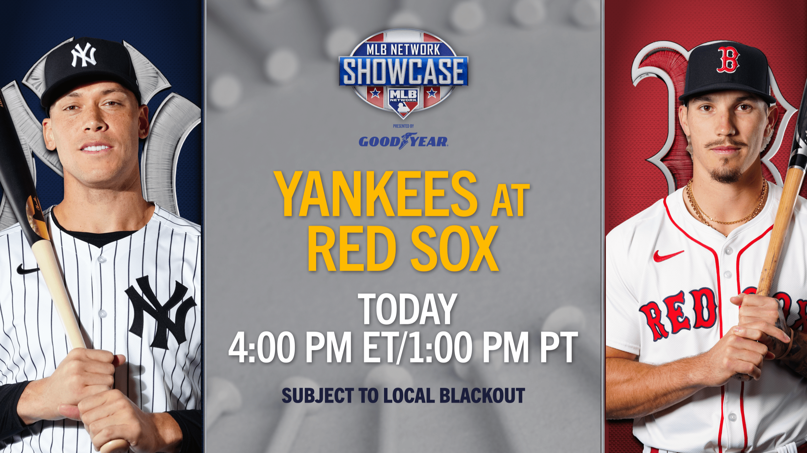 Yankees vs. Red Sox on MLB Network Showcase at 4 p.m. ET today