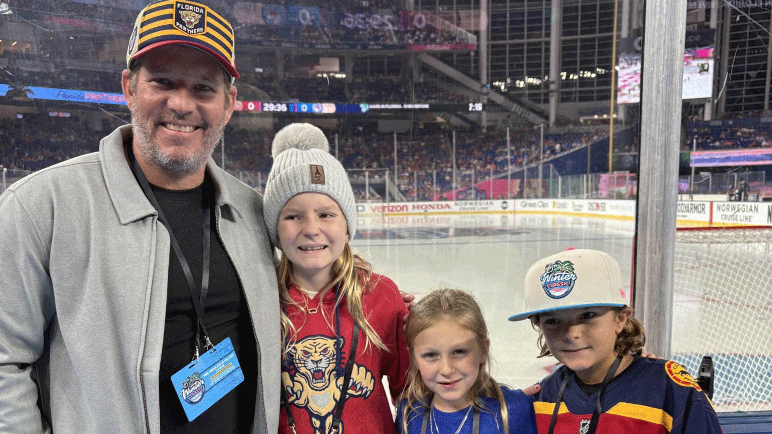 Clayton McCullough and family at the NHL Winter Classic