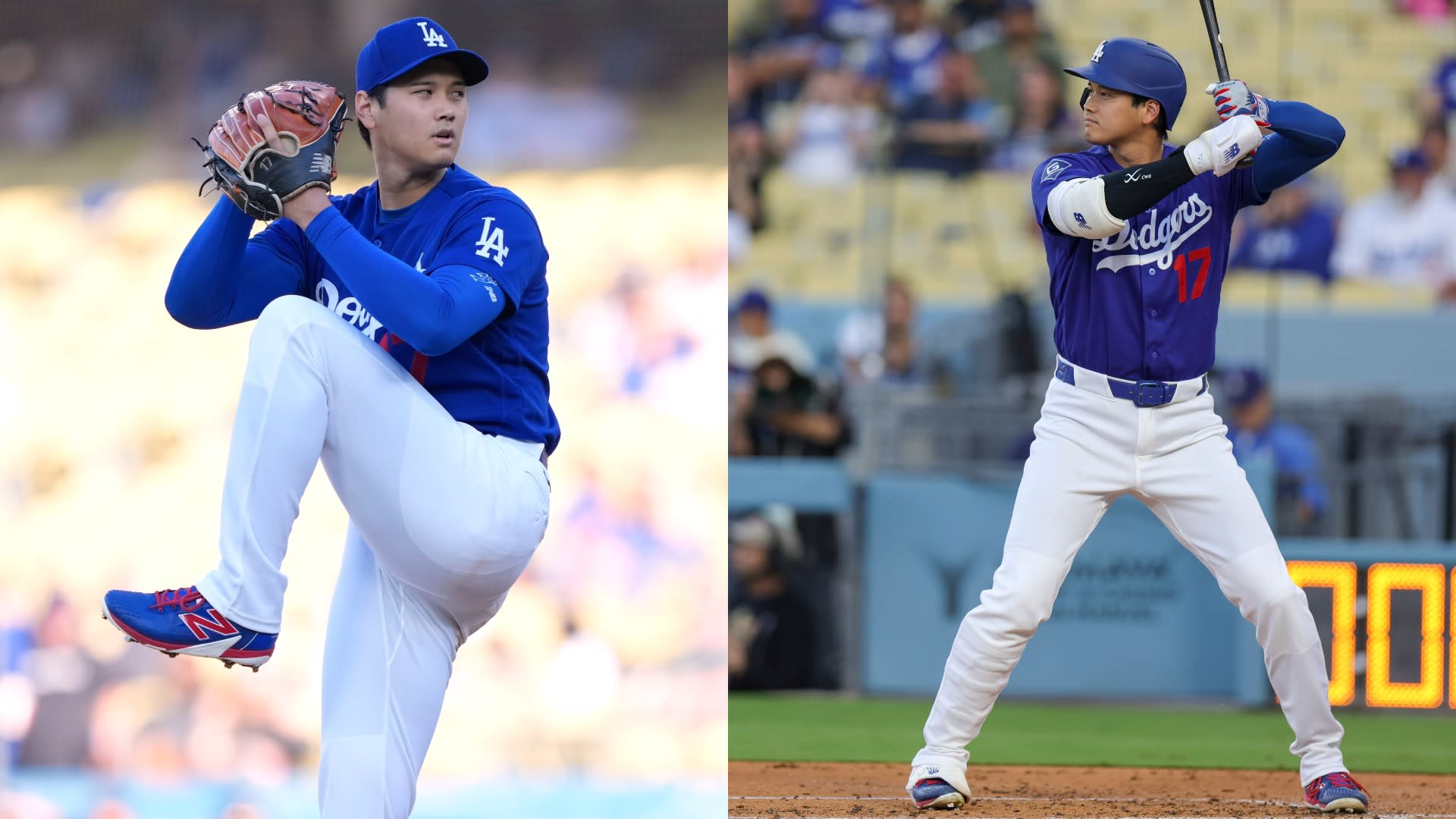 Shohei Ohtani pitching and hitting