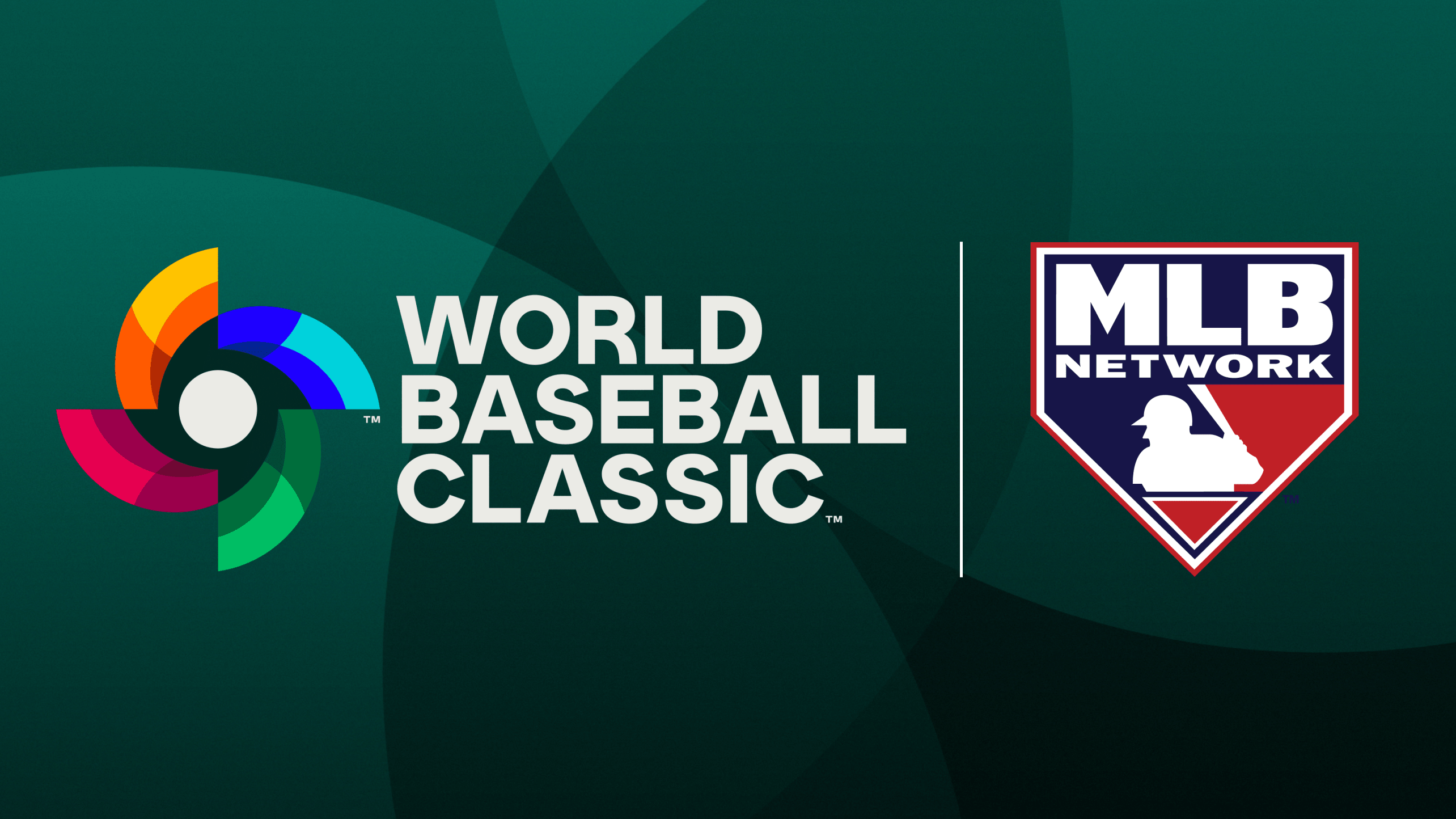 Logos for the World Baseball Classic and MLB Network