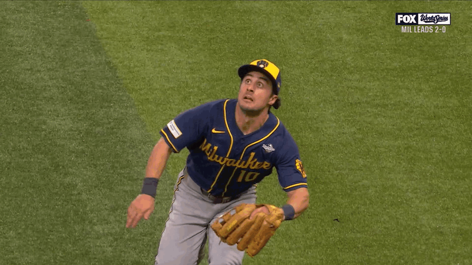 An animated gif of Sal Frelick making a diving catch