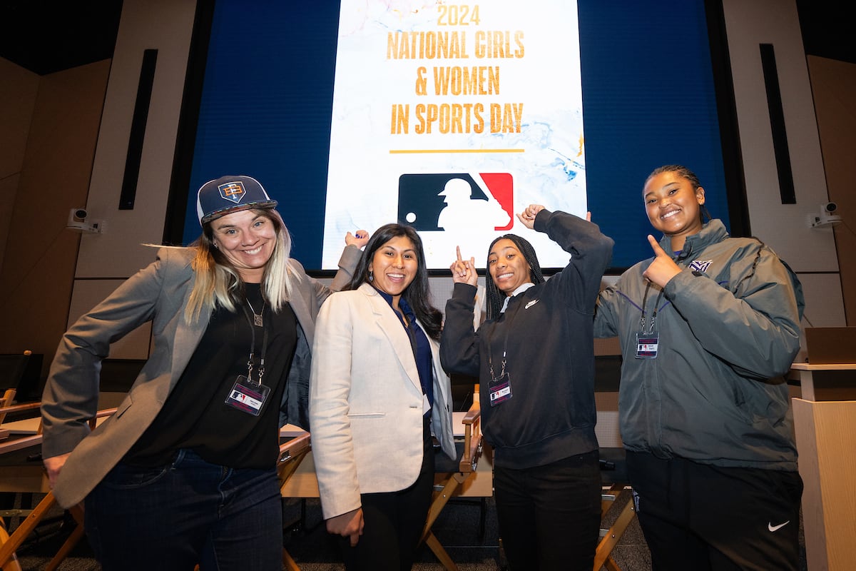 A group of women in baseball at MLB Headquarters