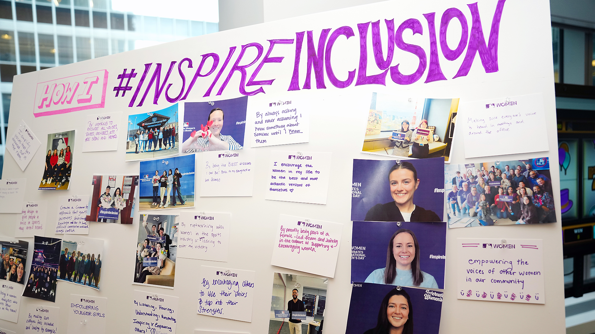 The 2024 International Women's Day theme was hard to miss throughout MLB's New York office: Inspire inclusion