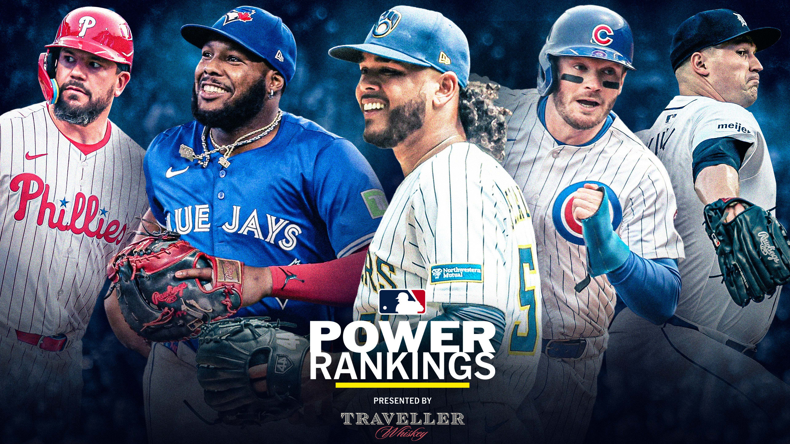 Kyle Schwarber, Vladimir Guerrero Jr., Freddy Peralta, Ian Happ and Tarik Skubal
