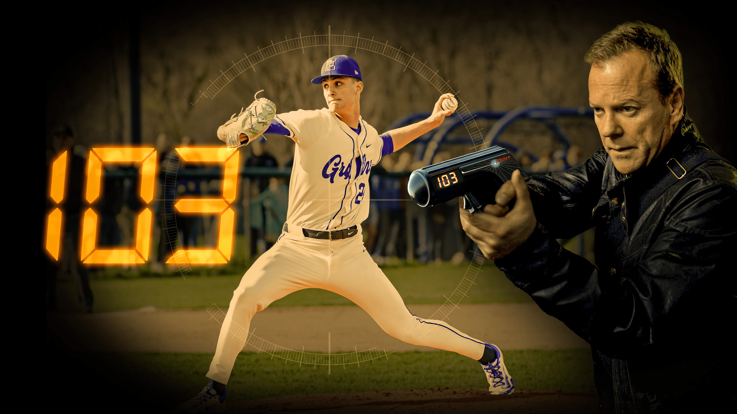 A designed photo of MLB Draft prospect Jack Bauer and Jack Bauer from 