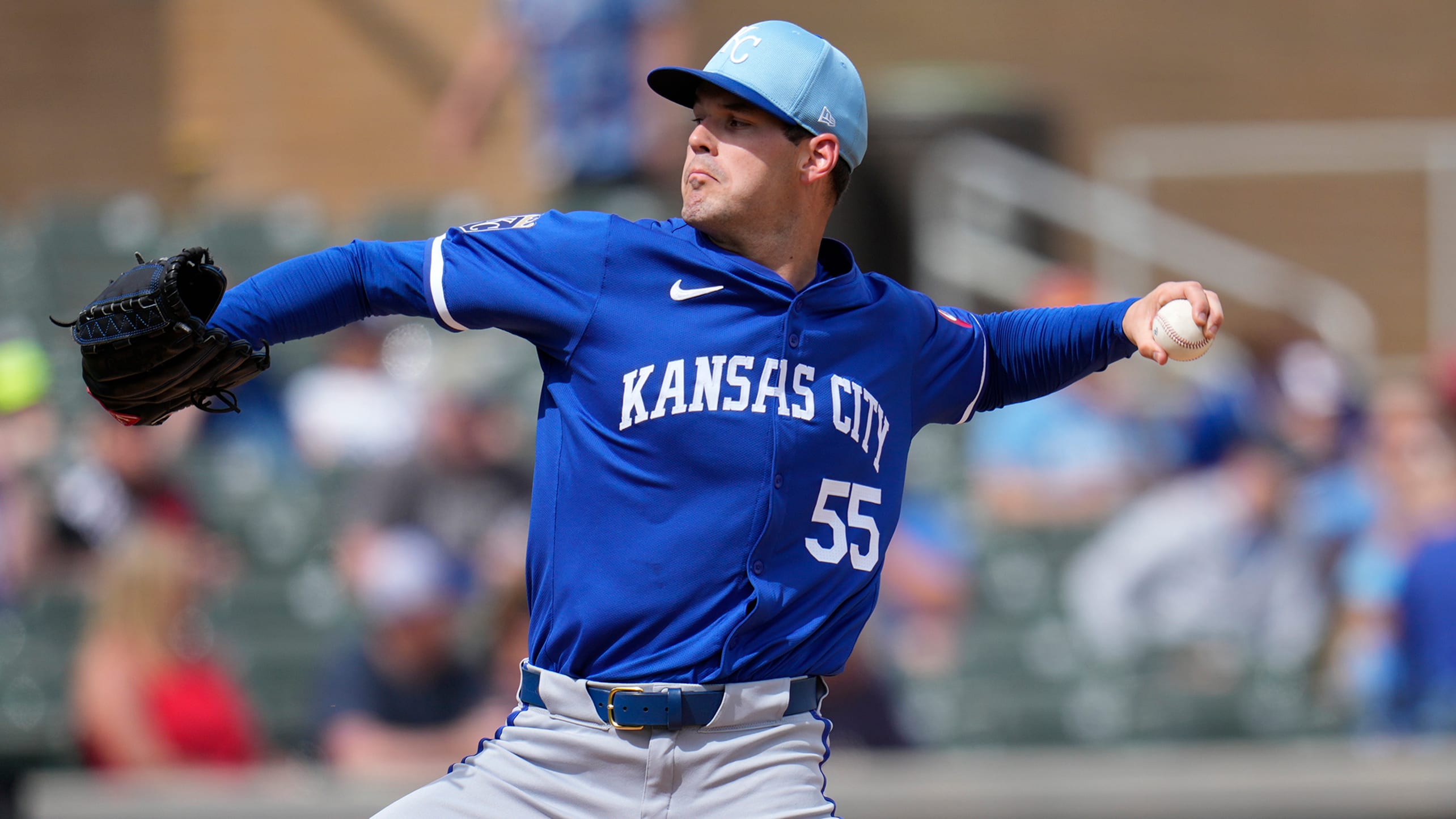 Cole Ragans delivers a pitch