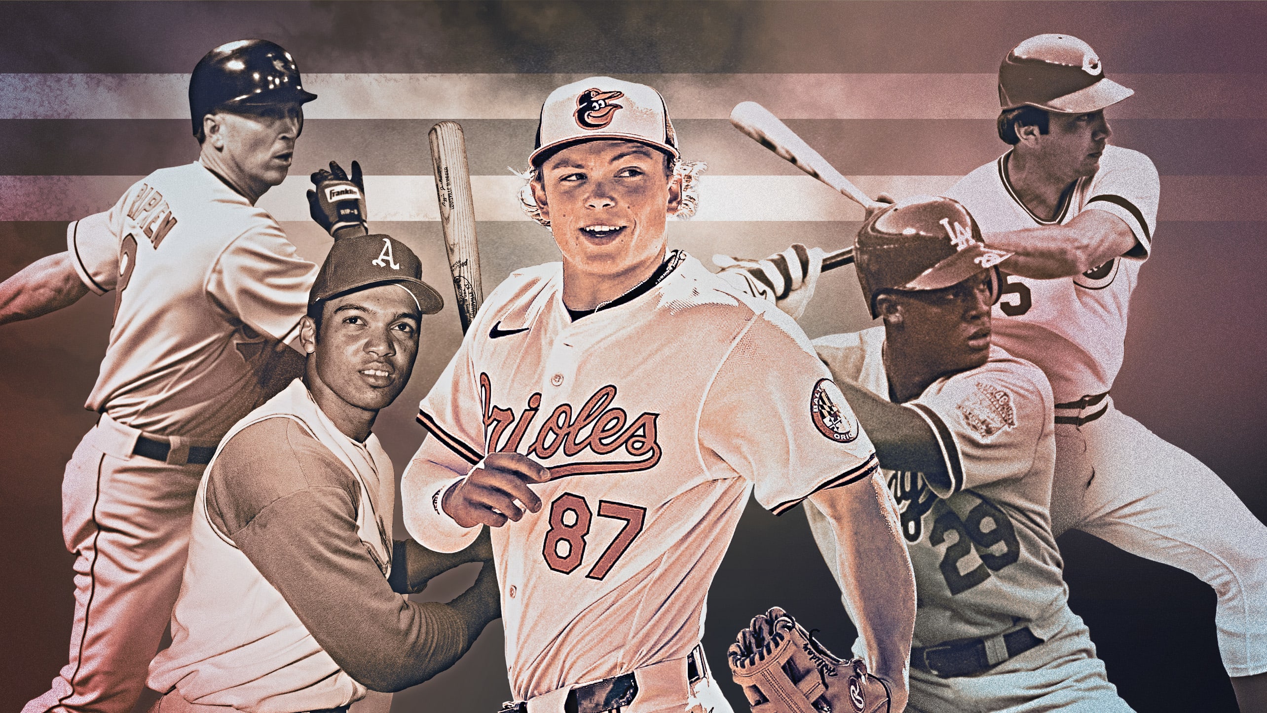 Cal Ripken Jr., Reggie Jackson, Jackson Holliday, Adrián Beltré and Johnny Bench