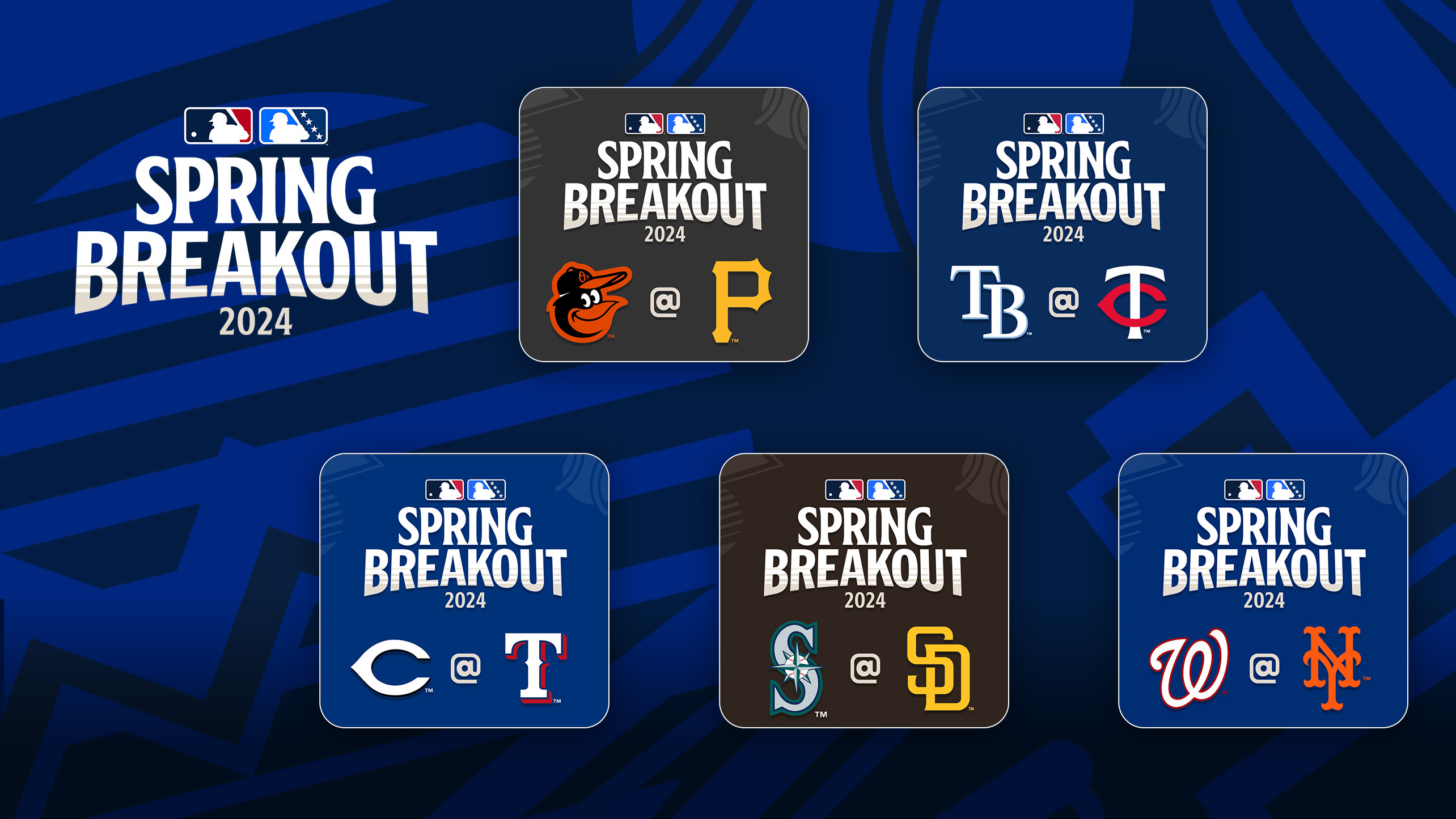 The Spring Breakout logo with five matchups displayed 