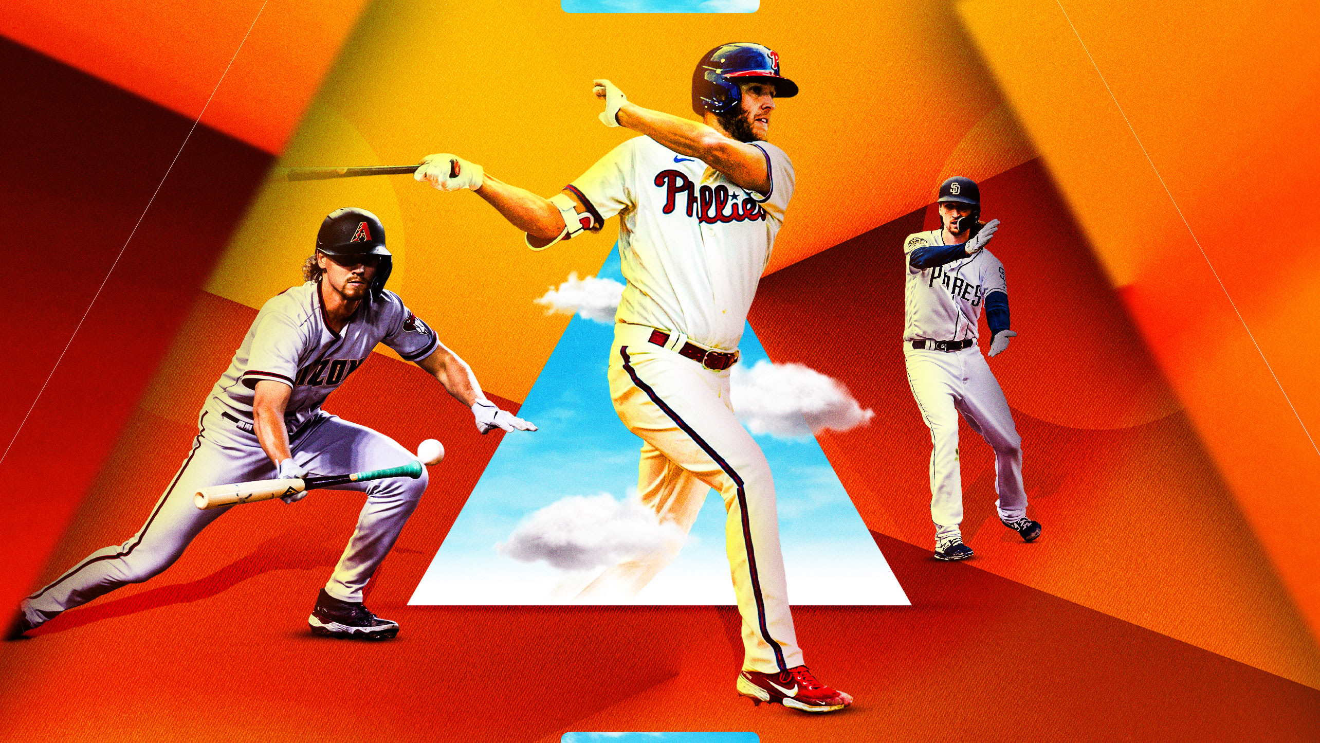 A collage of pitchers hitting
