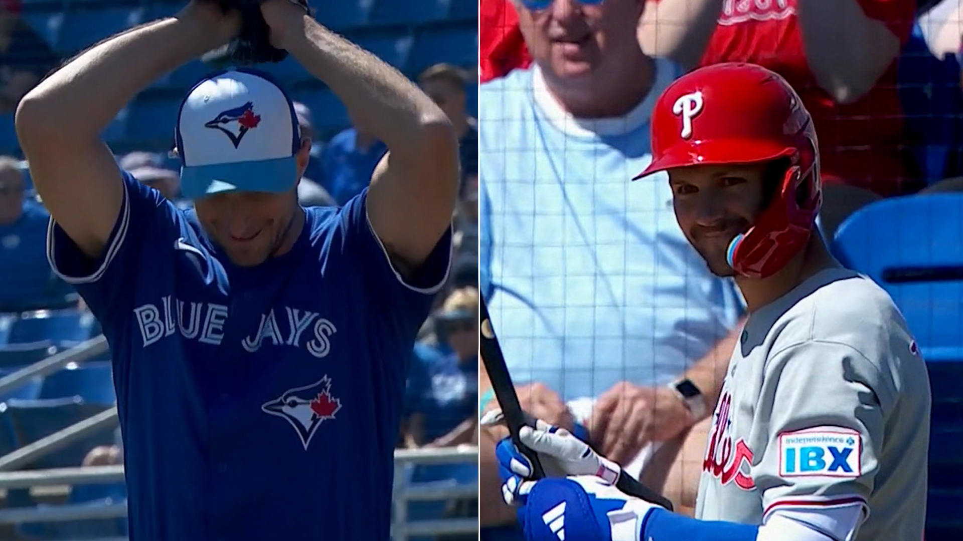 Split photo of Max Scherzer and Trea Turner both smiling