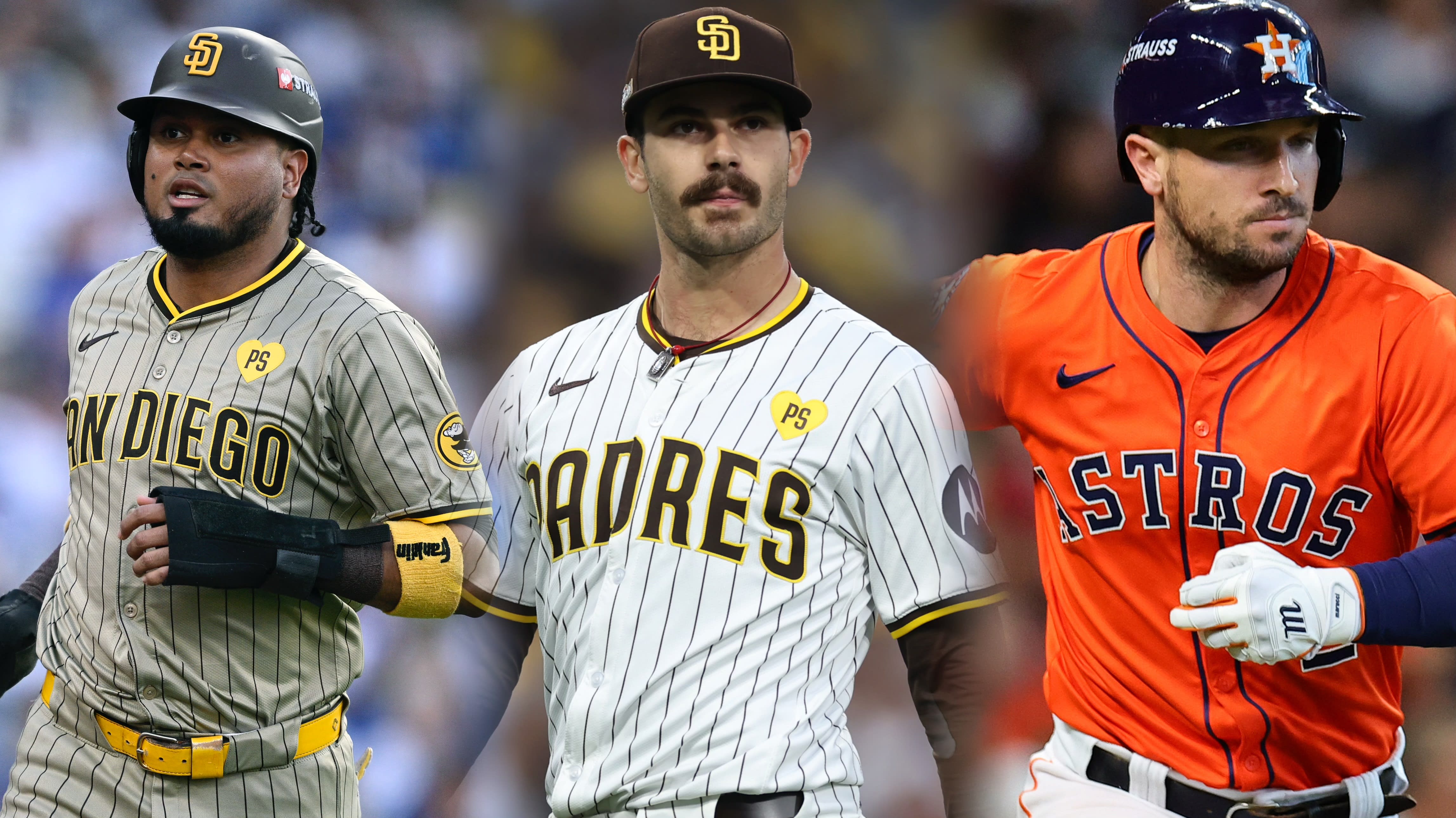 Luis Arraez, Dylan Cease and Alex Bregman