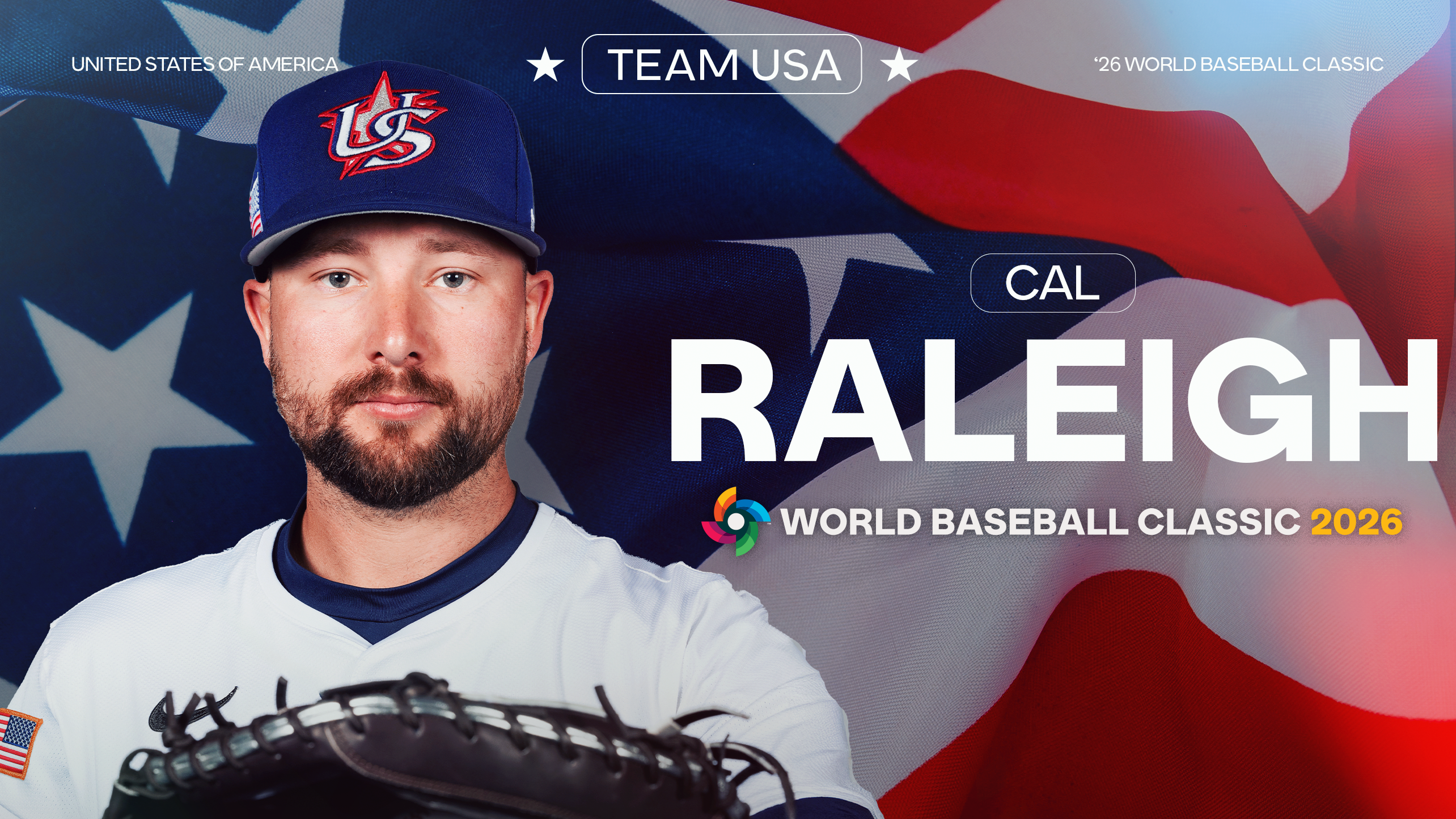 Cal Raleigh shown in a Team USA uniform