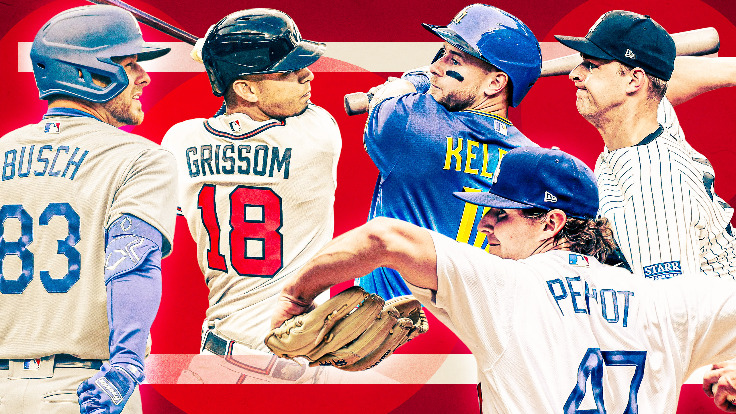 Michael Busch, Vaughn Grissom, Jarred Kelenic, Ryan Pepiot and Michael King