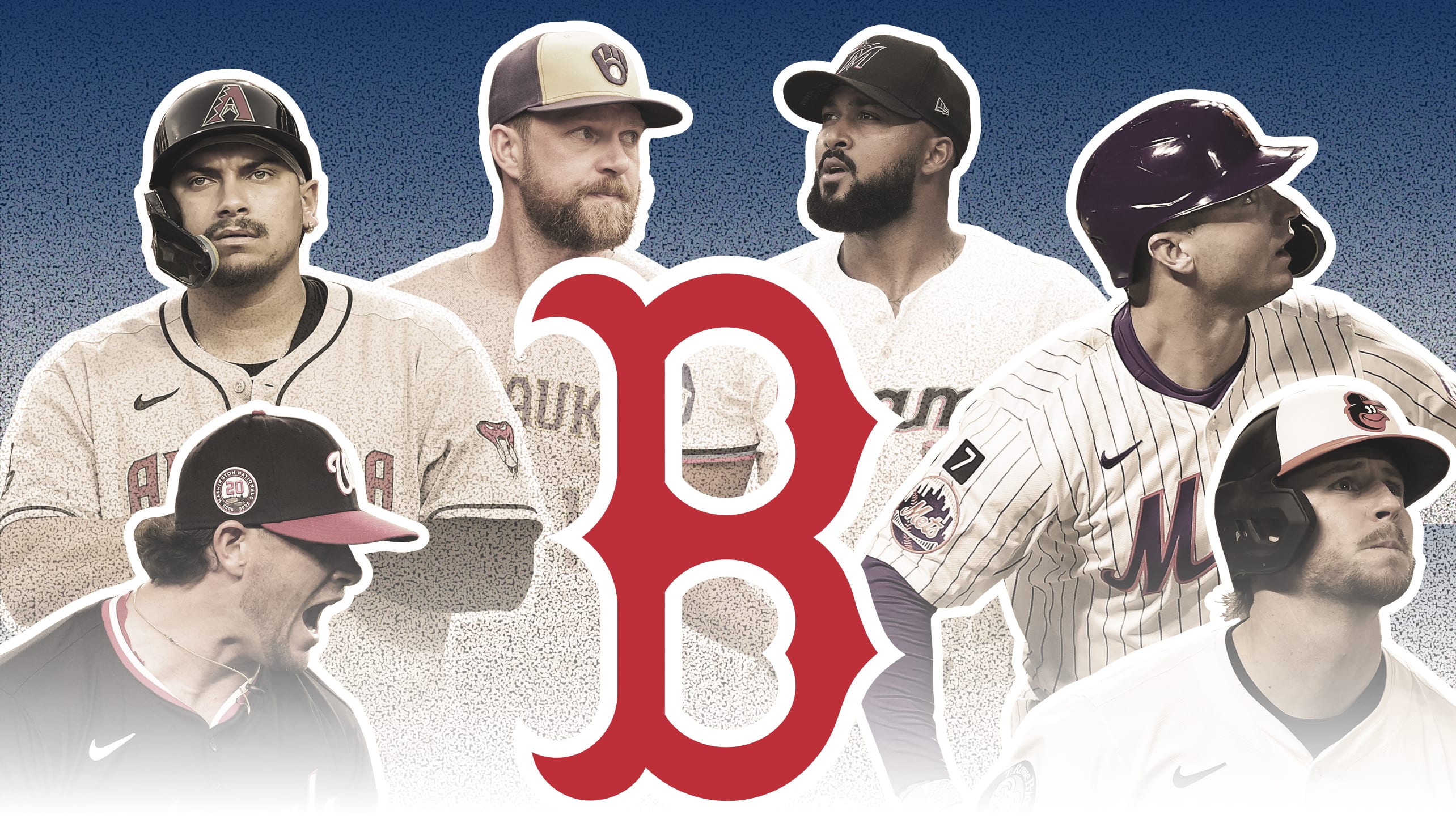 Kyle Finnegan, Josh Naylor, Rhys Hoskins, Sandy Alcantara, Pete Alonso and Ryan O'Hearn