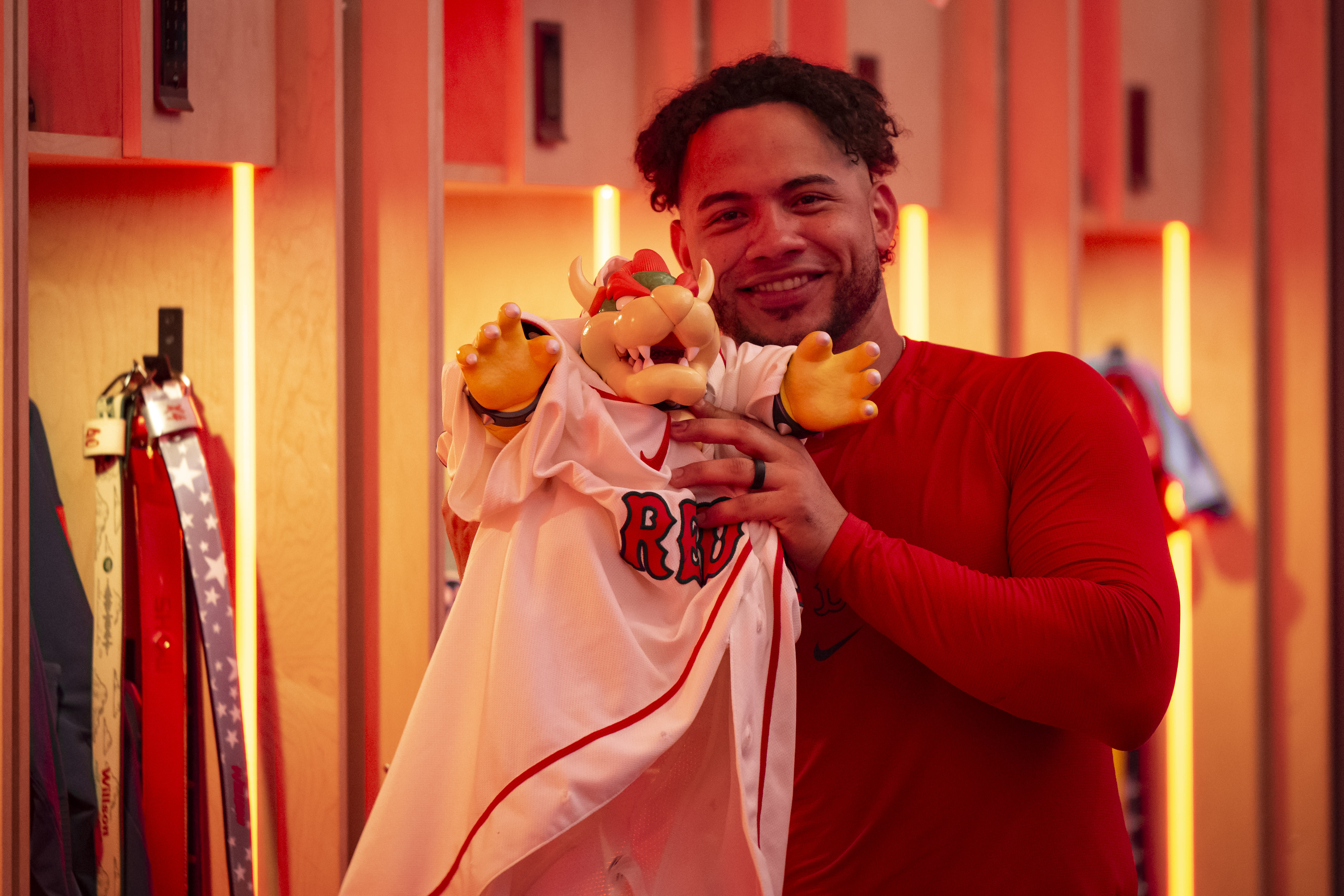 Willson Contreras with Bowser