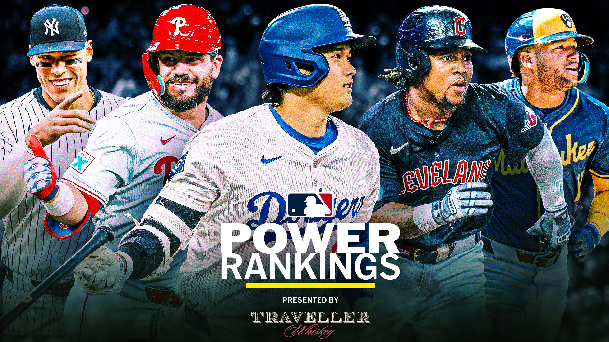 A graphic featuring players from the top 5 teams in the latest Power Rankings