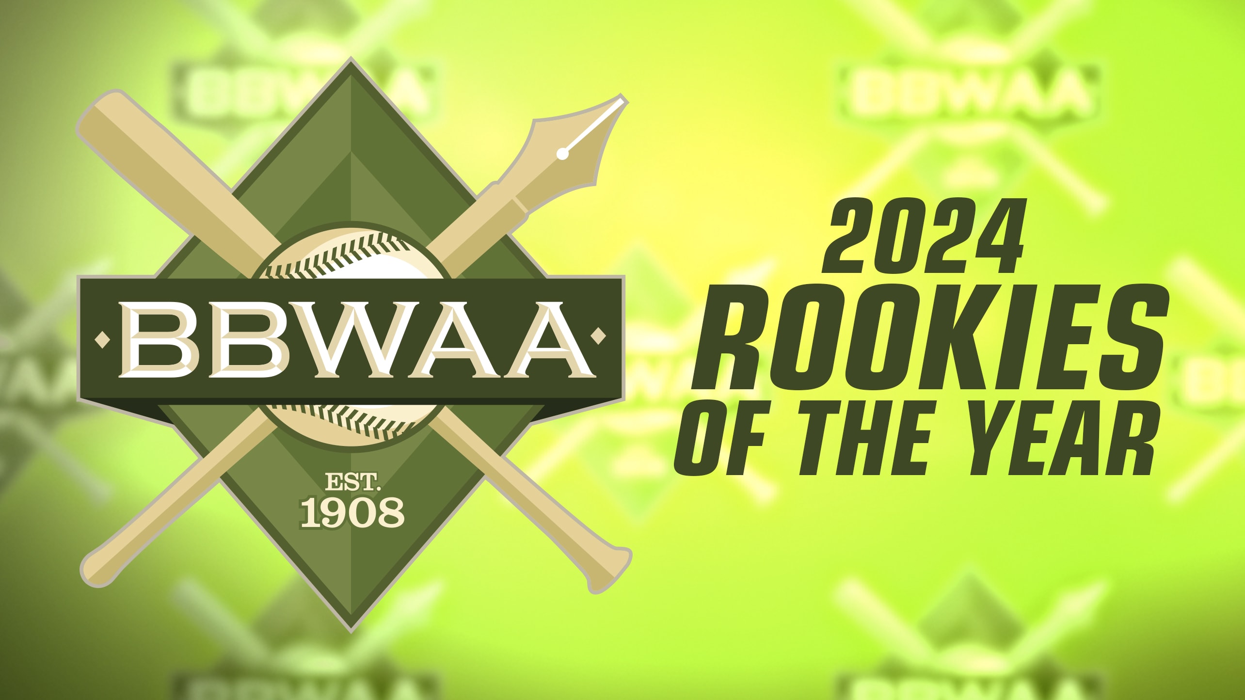 The BBWAA logo and the text 2024 Rookies of the Year