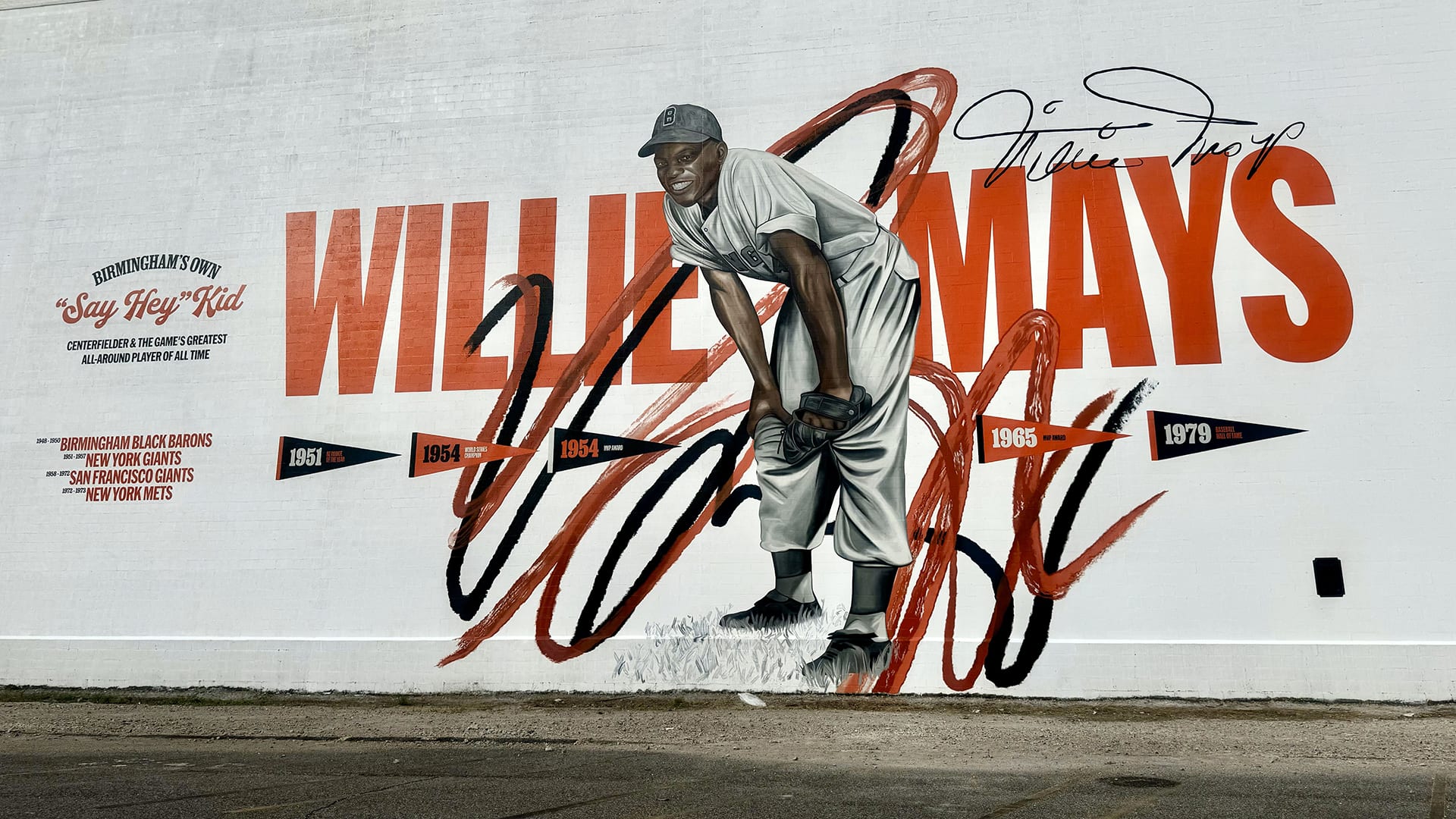 A new mural of Willie Mays was unveiled in Birmingham