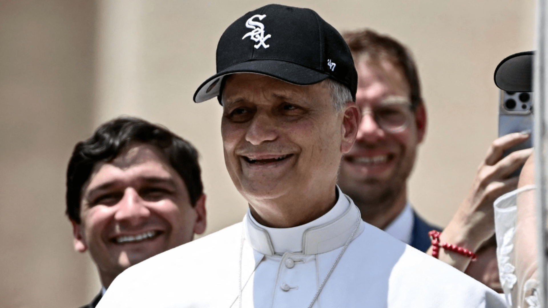 Pope Leo XIV in a White Sox cap