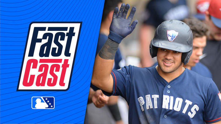 Jasson Domínguez pictured next to the FastCast logo