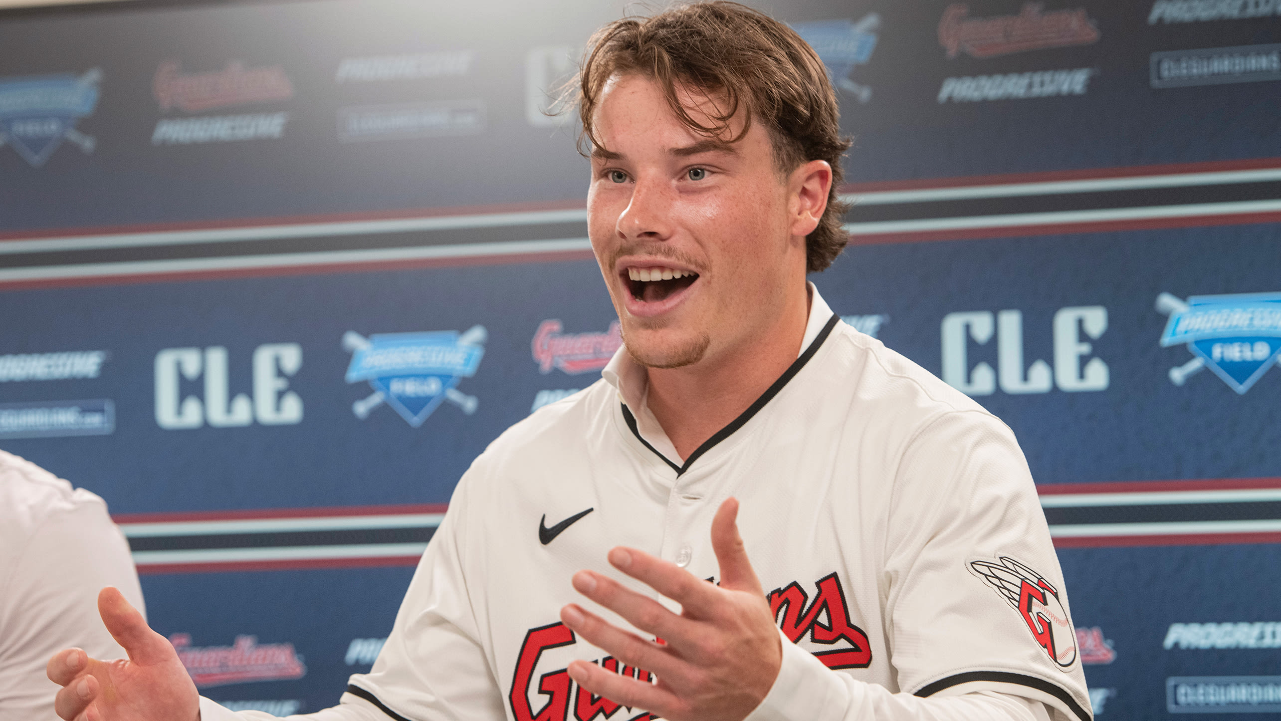 Travis Bazzana speaks at a press conference