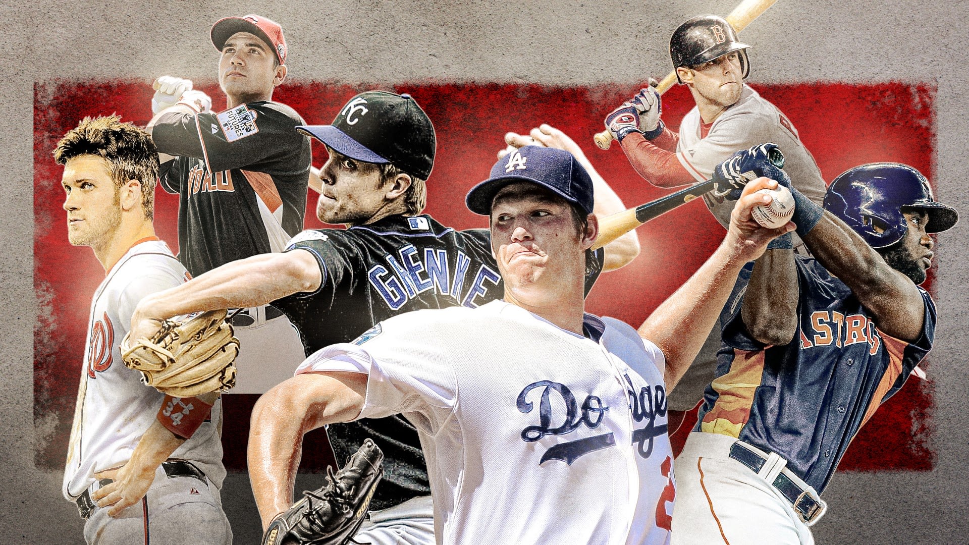 Bryce Harper, Joey Votto, Zack Greinke, Clayon Kershaw, Dustin Pedroia and Yordan Alvarez