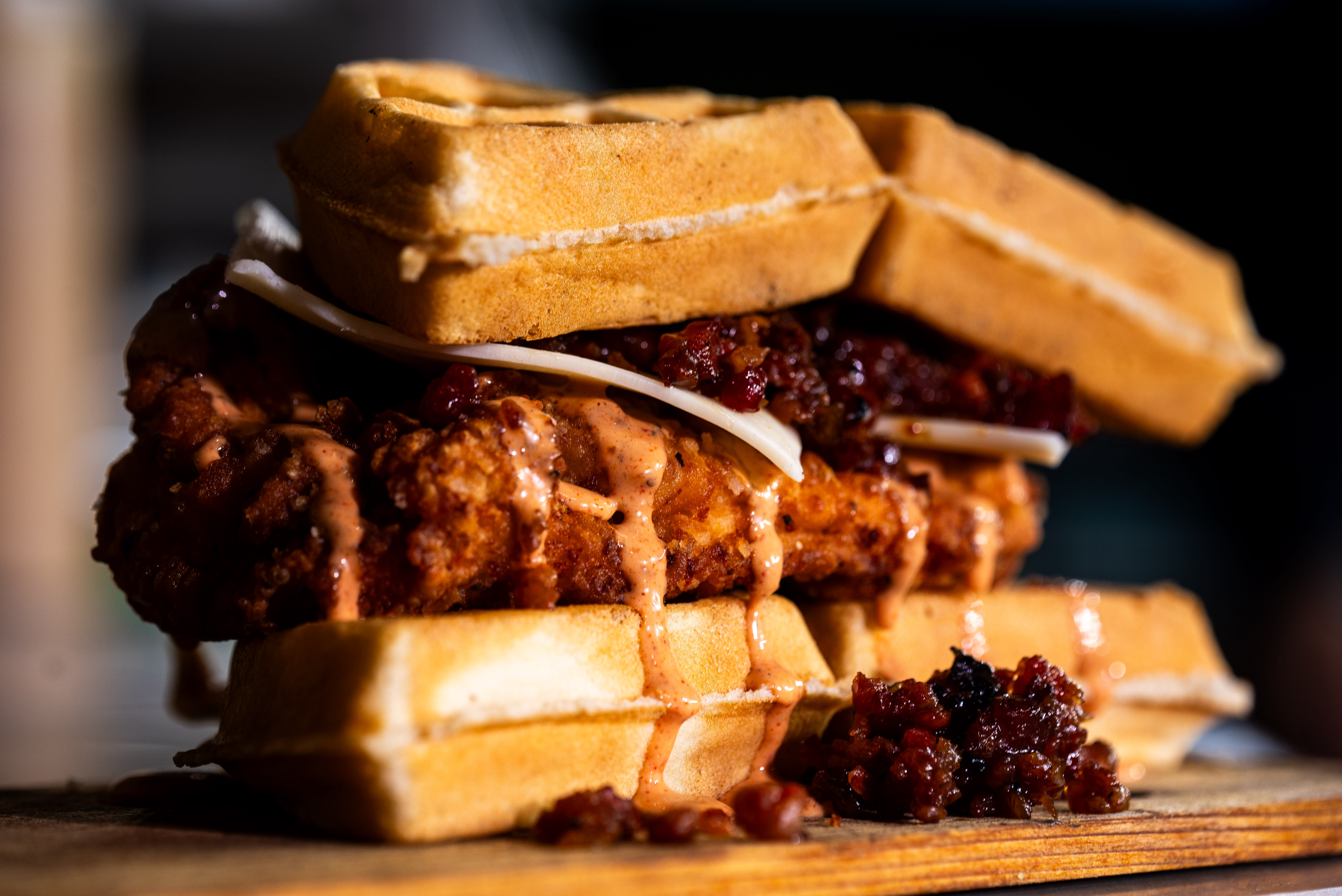 Chicken and waffles at the ballpark ... who says no?