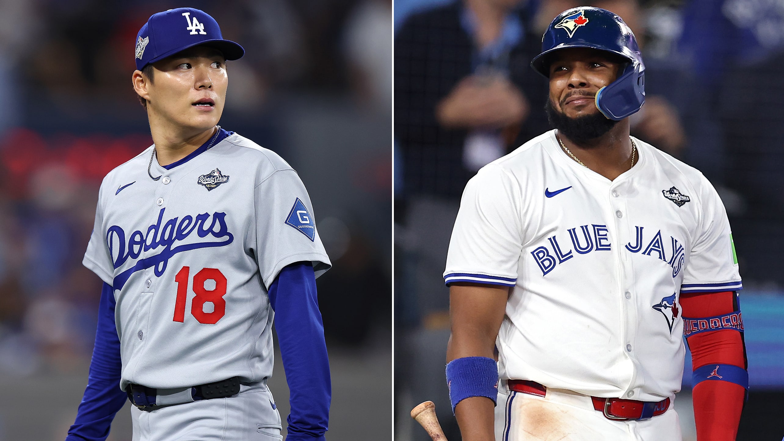 Yoshinobu Yamamoto and Vladimir Guerrero Jr.