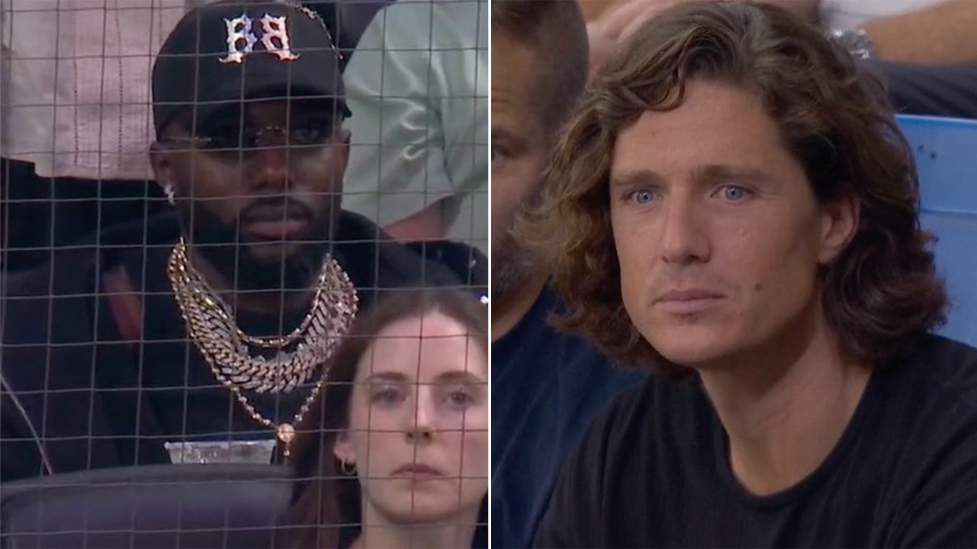 Randy Arozarena and Tyler Glasnow in the stands