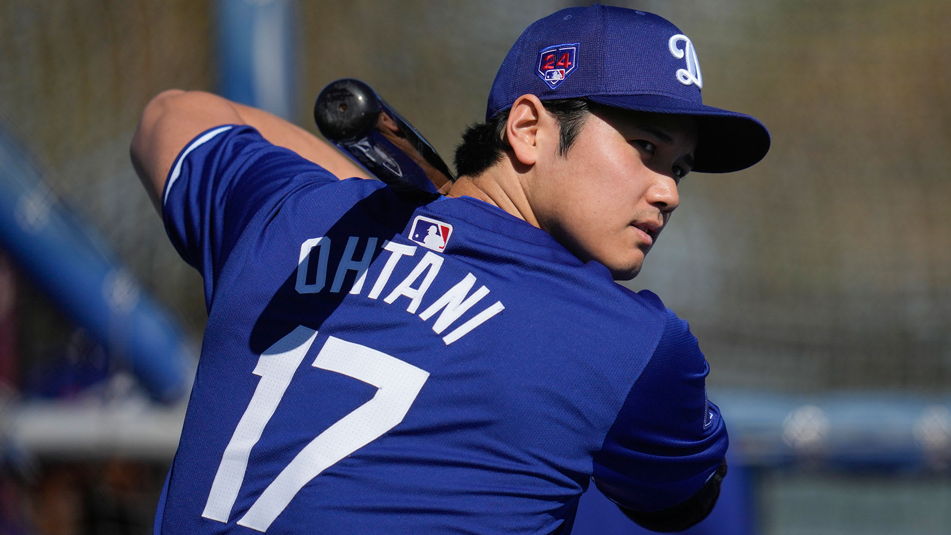 Shohei Ohtani taking batting practice