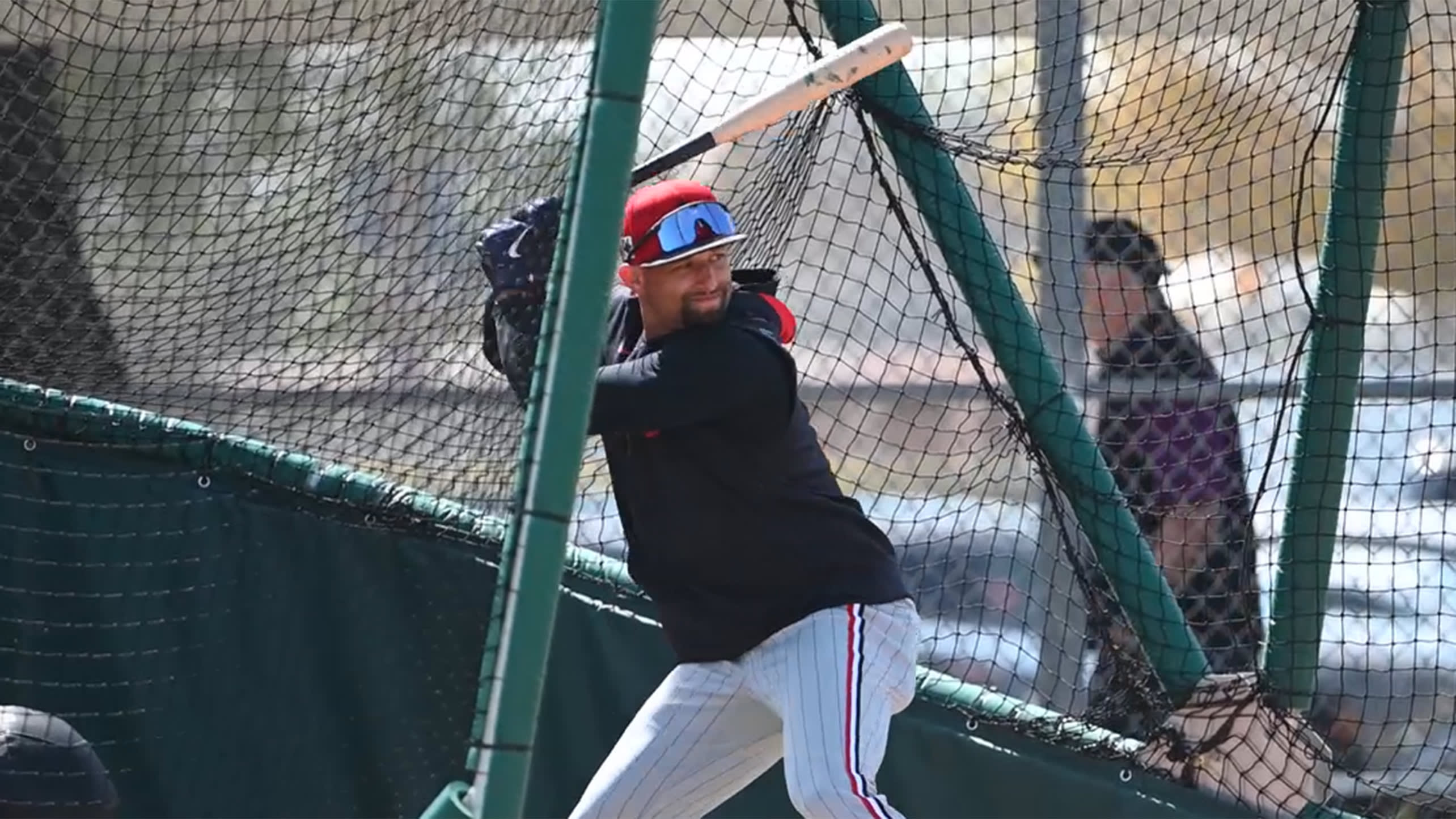 Royce Lewis in a batting cage