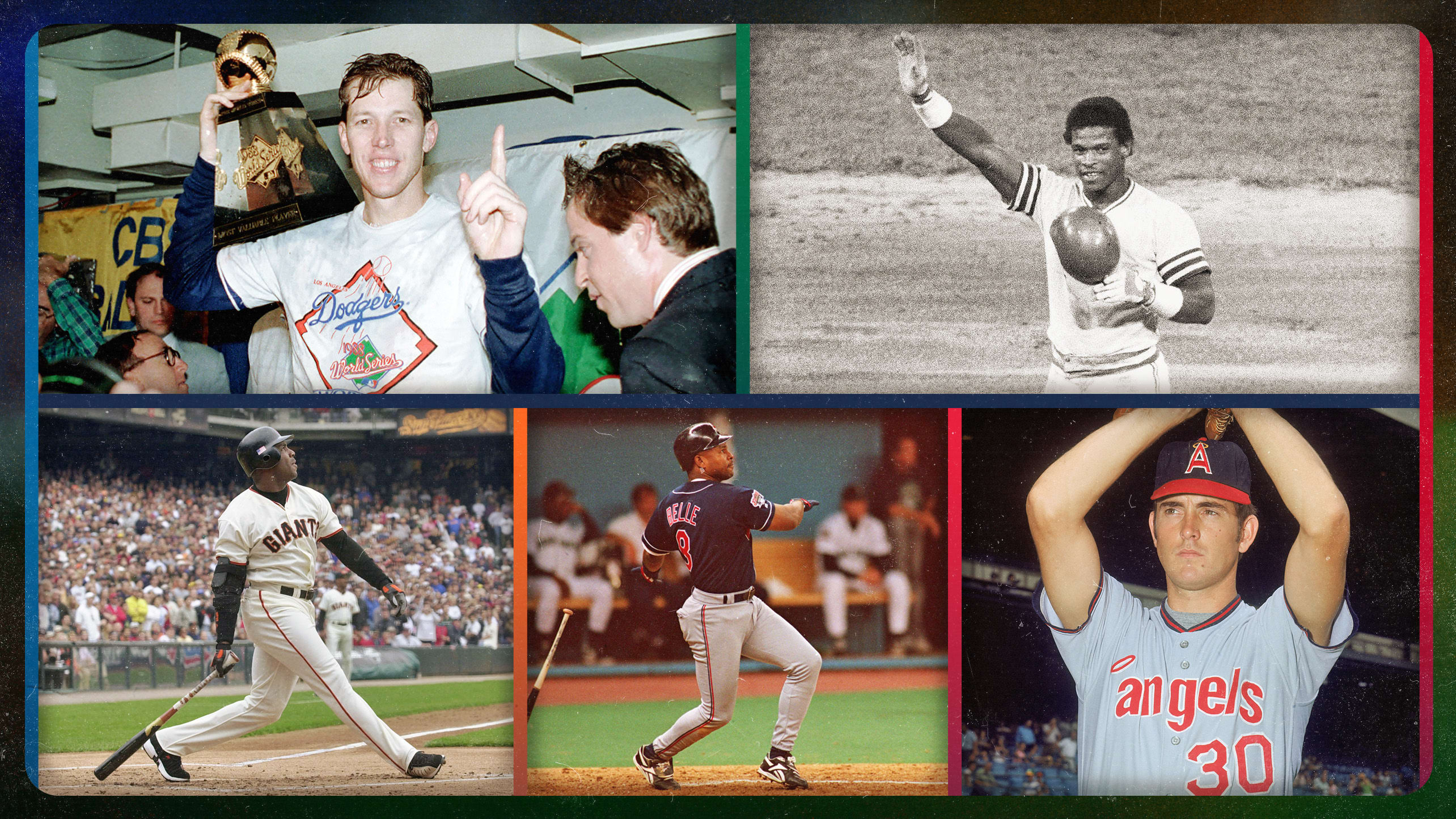 Orel Hershiser, Rickey Henderson, Barry Bonds, Albert Belle and Nolan Ryan
