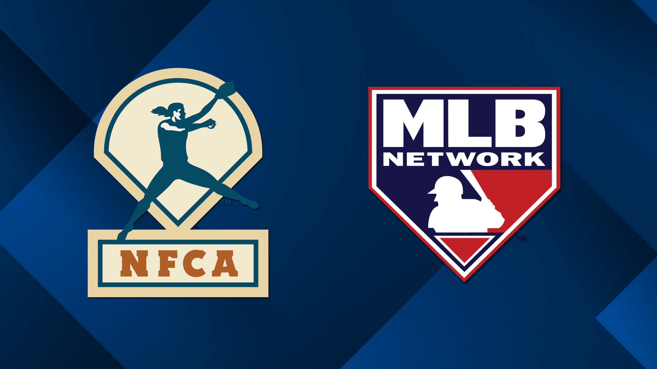 Logos for the National Fastpitch Coaches Association and MLB Network