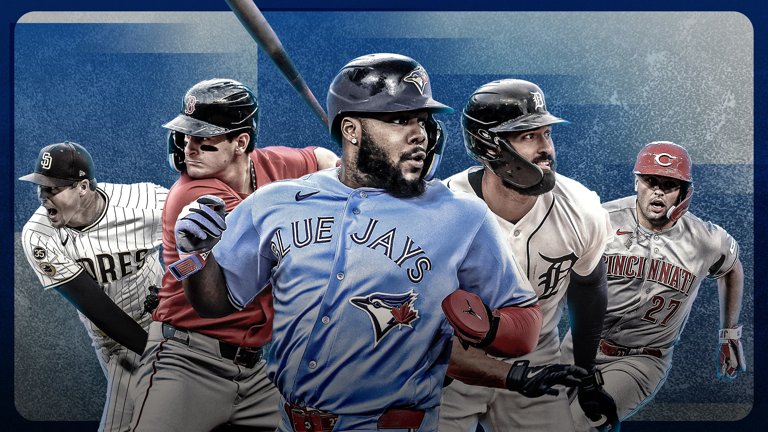 Mason Miller, Roman Anthony, Vladimir Guerrero Jr., Riley Greene and Sal Stewart