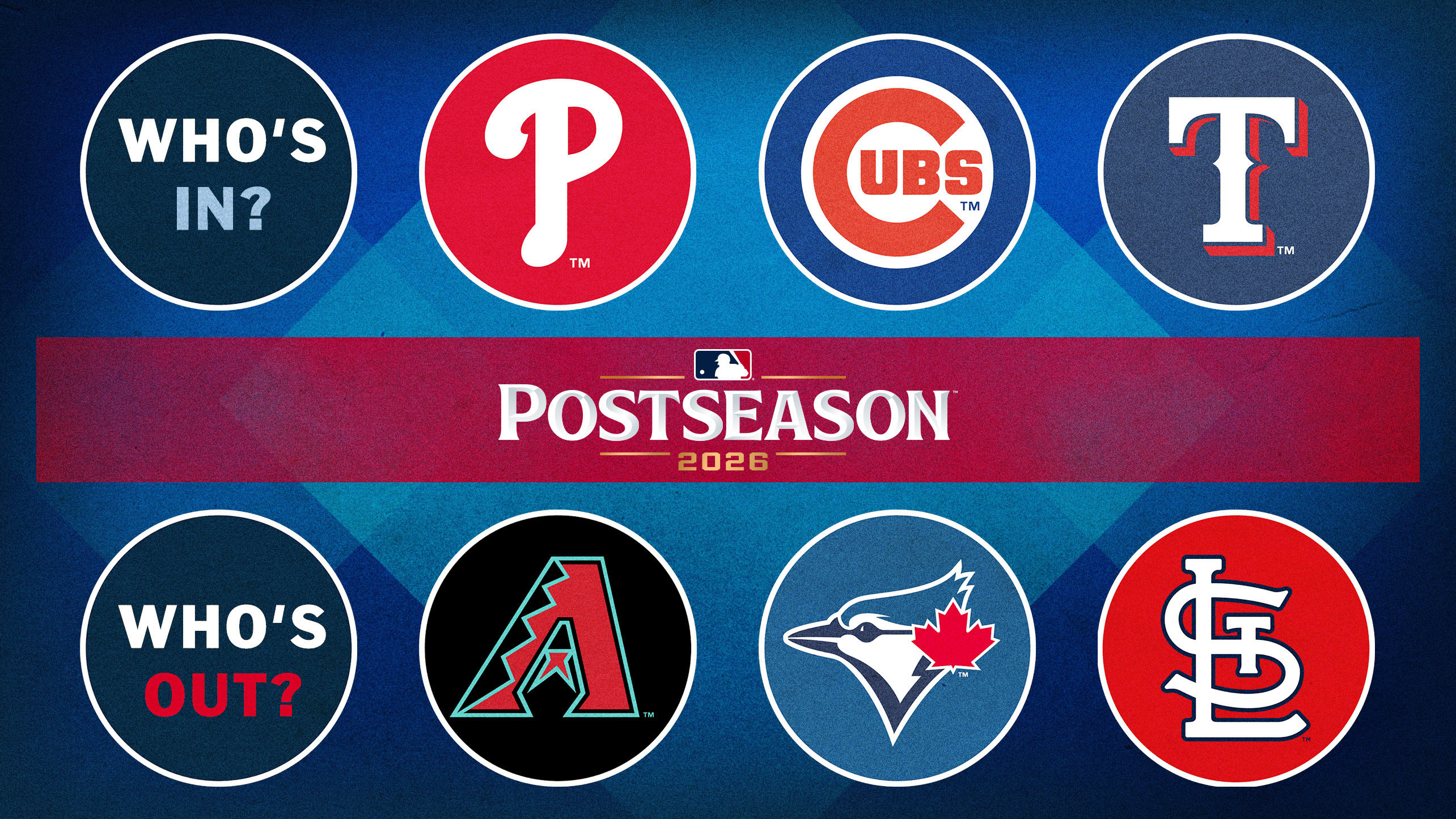Logos for three teams in and three teams out of the current playoff picture