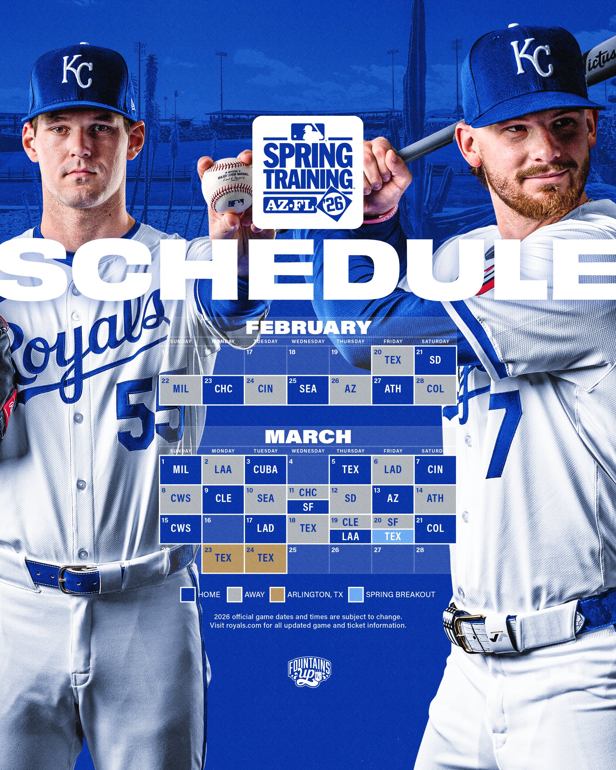 Royals' Spring Training schedule